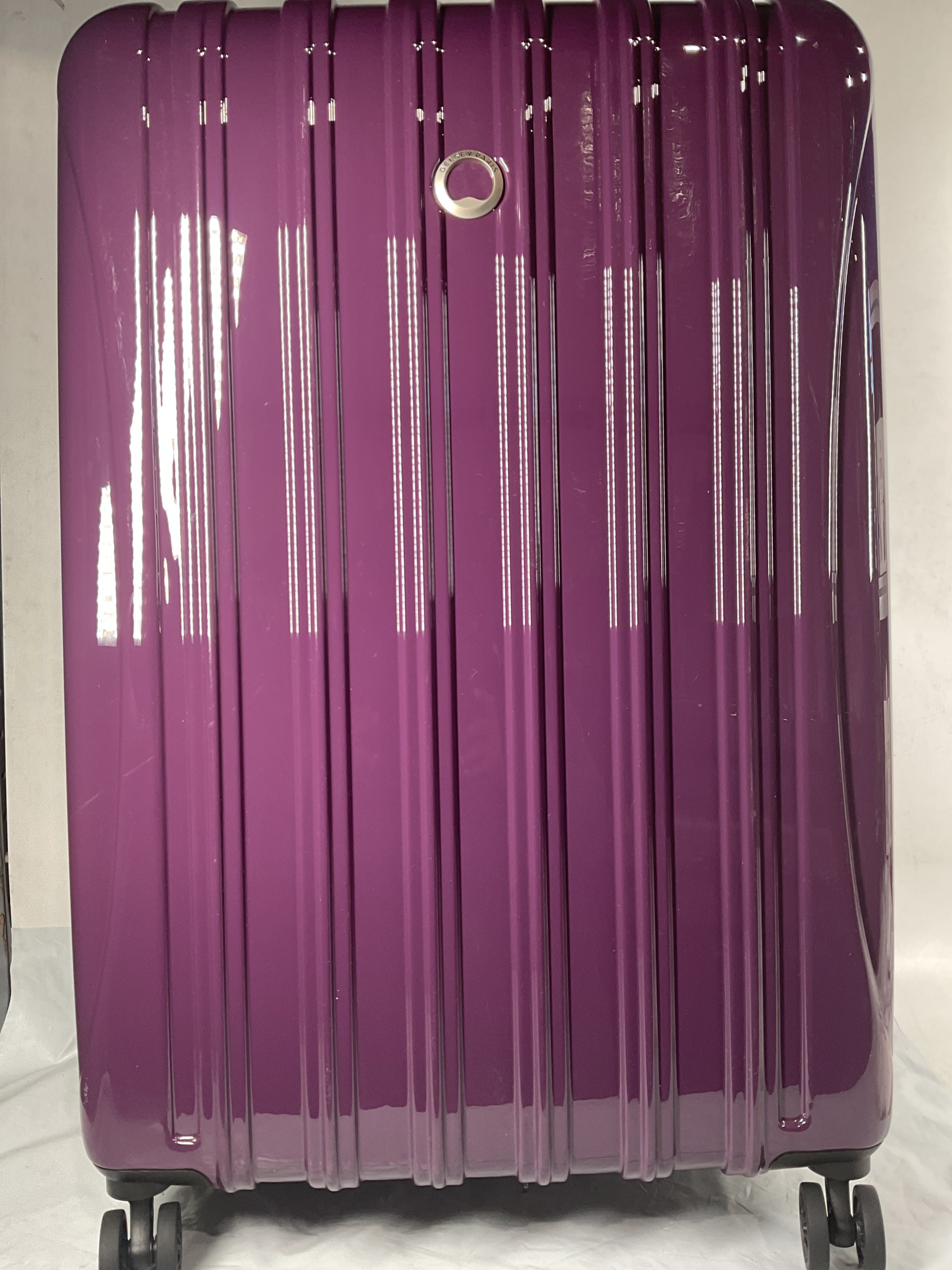 DELSEY Paris Helium Aero Hardside Expandable Luggage with Spinner Wheels ( Plum , Checked-Large 29 Inch ) Plum Checked Large 29 Inch U6