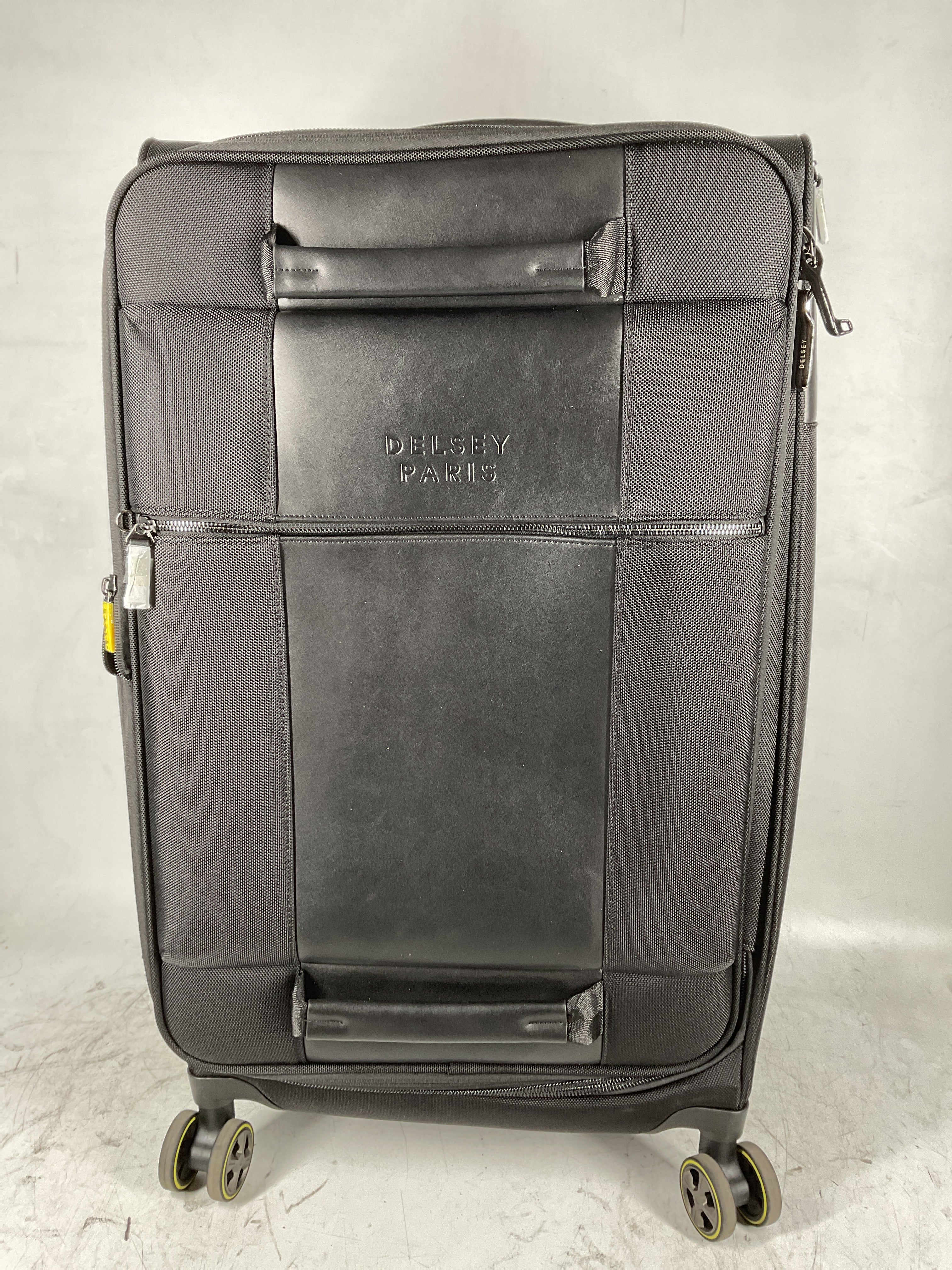 DELSEY Paris Wagram Softside Expandable Luggage with Spinner Wheels ( Black , Checked 26 Inch Trunk ) Black Checked 26 Inch Trunk U1