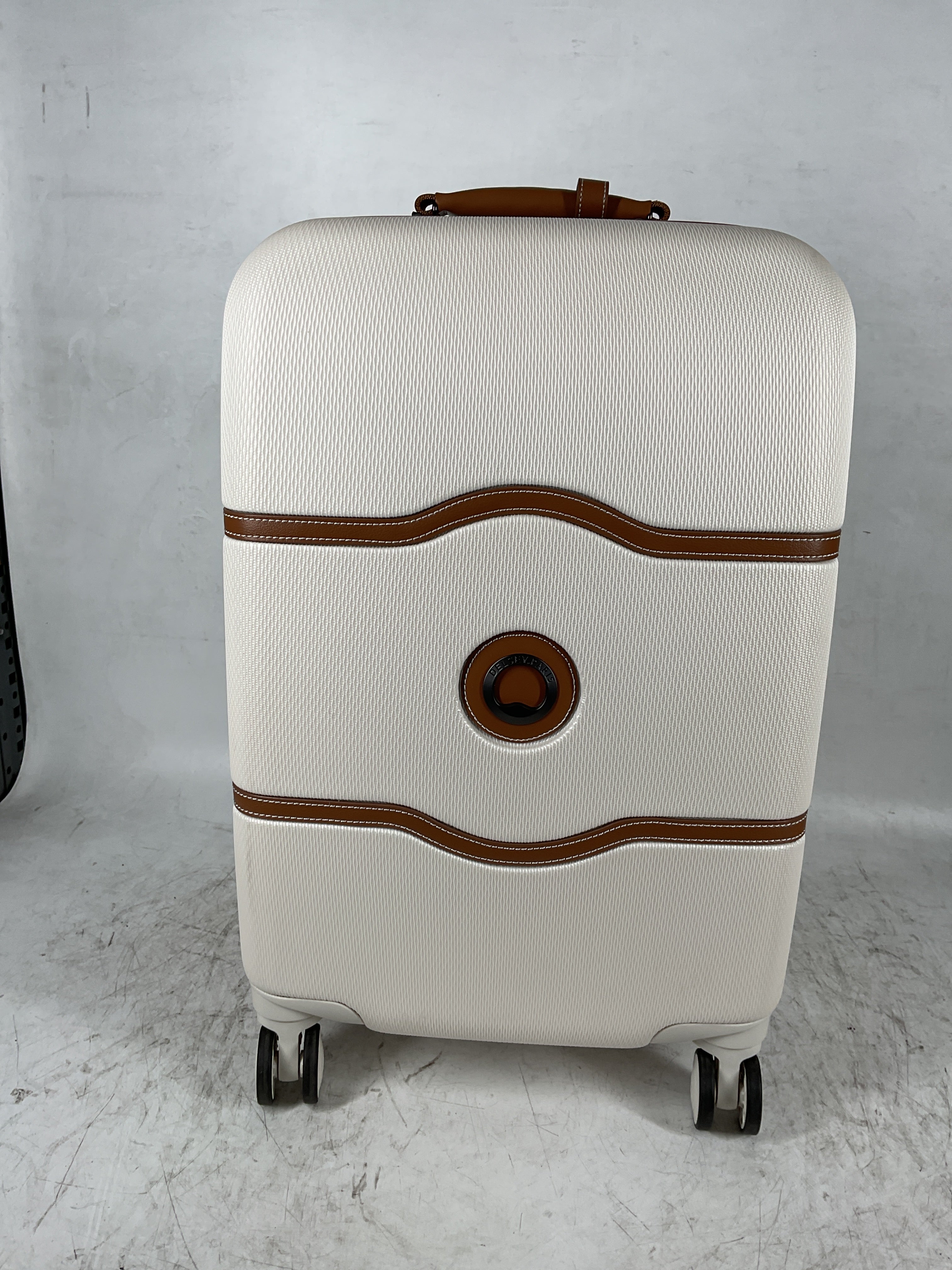 DELSEY Paris Chatelet Air 2.0 Hardside Luggage with Spinner Wheels ( Champagne White , Carry-on 21 Inch, with Brake ) Champagne White Carry On 21 Inch With Brake U21