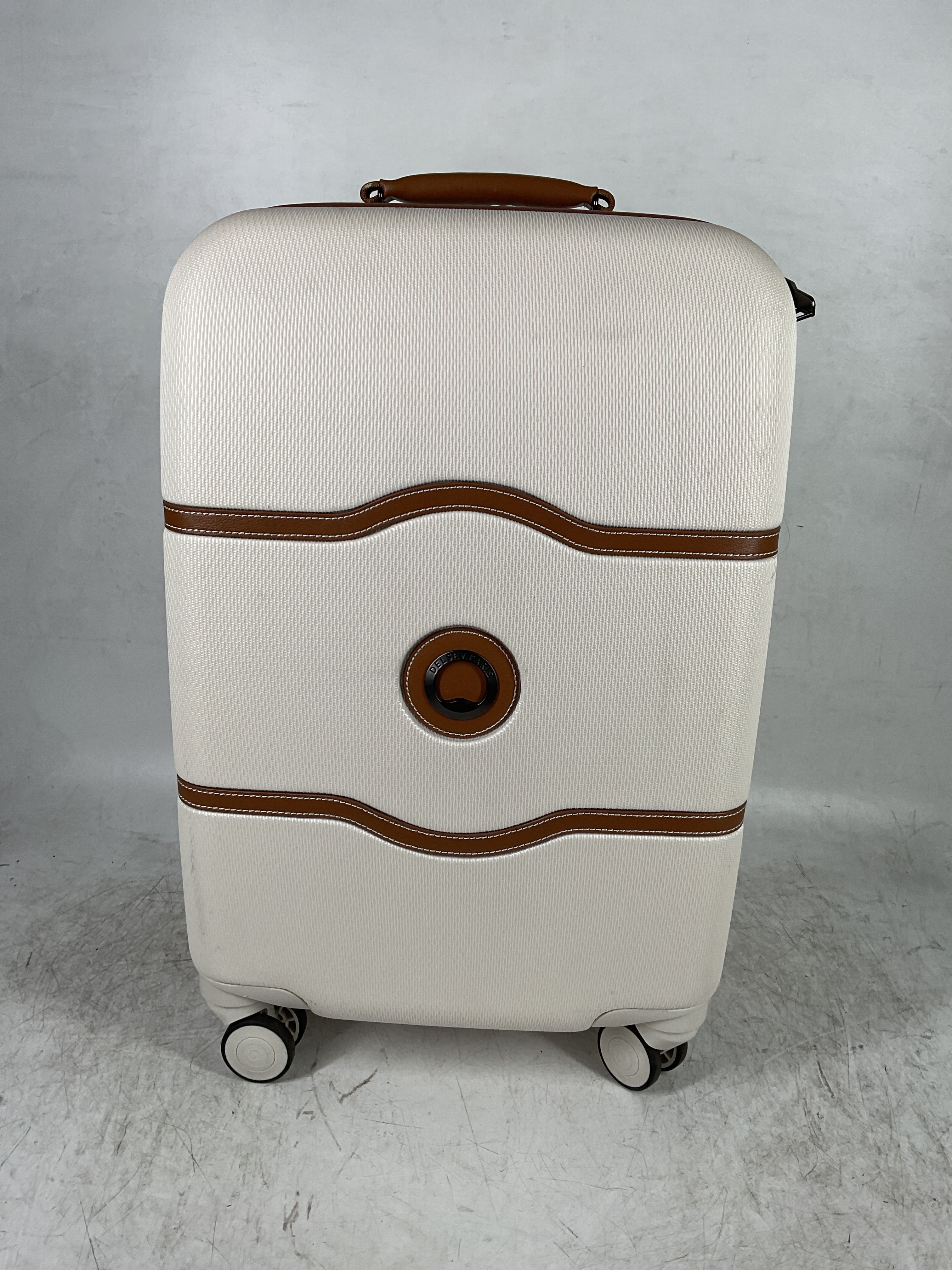 DELSEY Paris Chatelet Air 2.0 Hardside Luggage with Spinner Wheels ( Champagne White , Carry-on 21 Inch, with Brake ) Champagne White Carry On 21 Inch With Brake U22