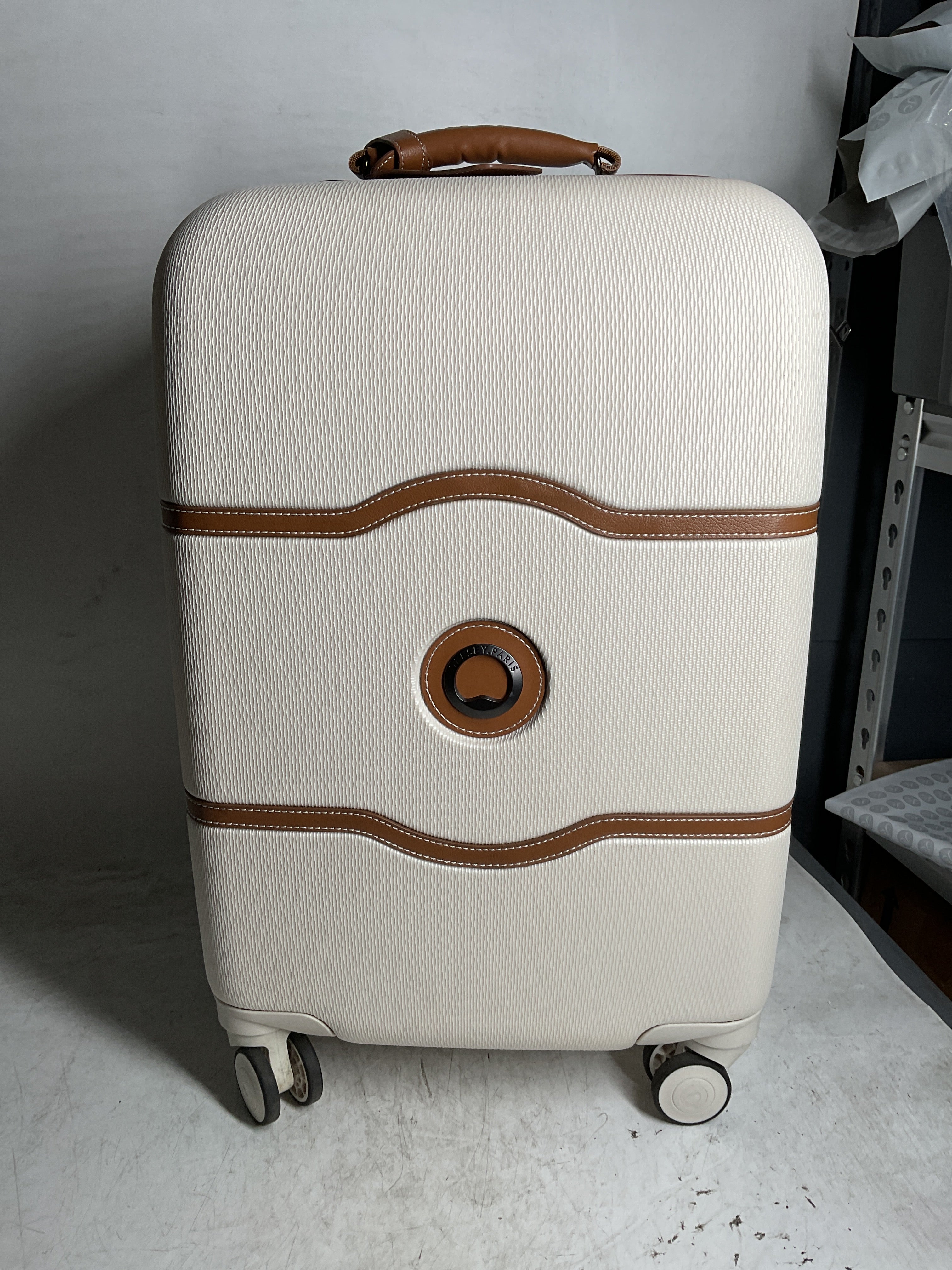 DELSEY Paris Chatelet Air 2.0 Hardside Luggage with Spinner Wheels ( Champagne White , Carry-on 21 Inch, with Brake ) Champagne White Carry On 21 Inch With Brake U24