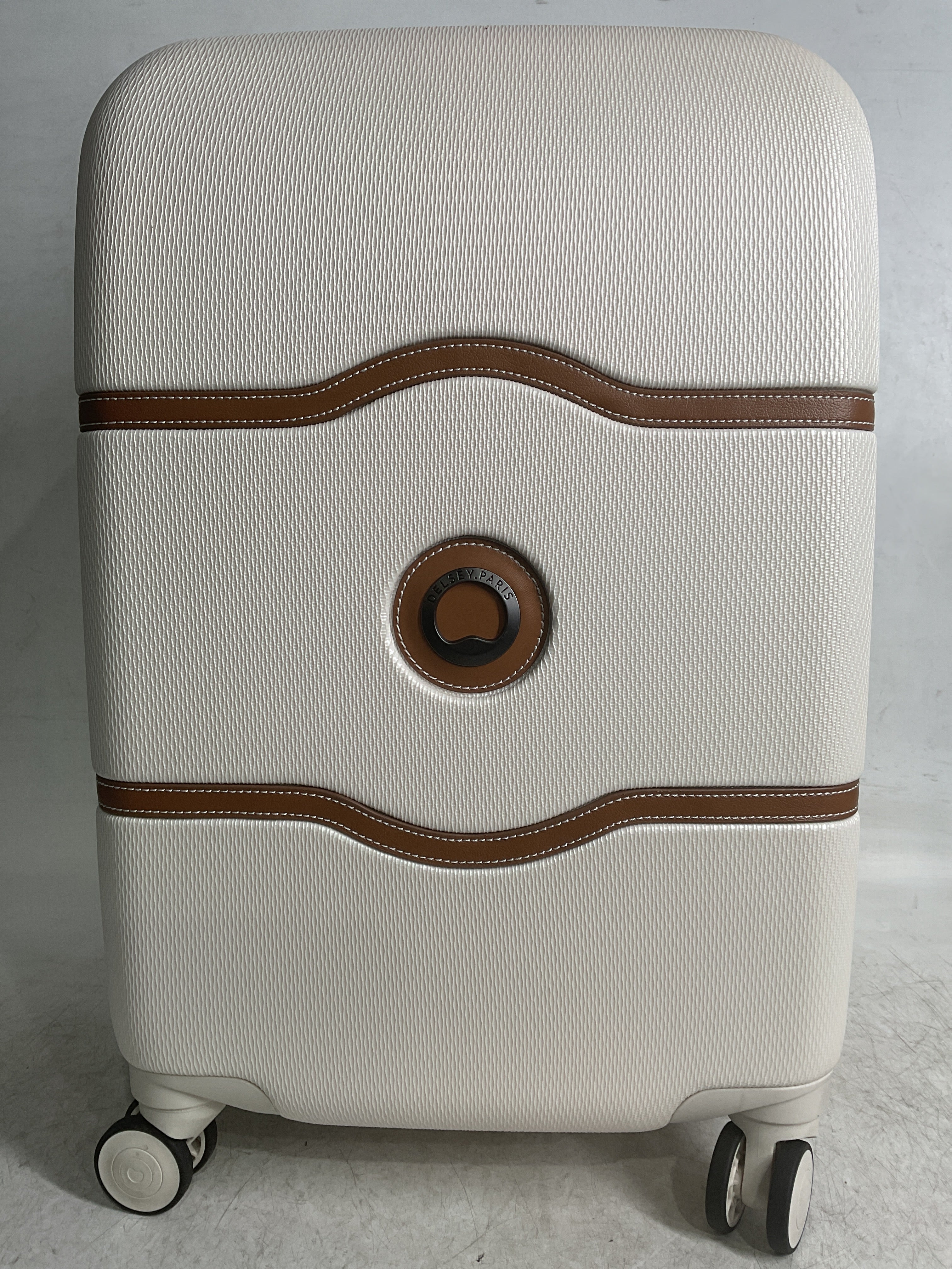 DELSEY Paris Chatelet Air 2.0 Hardside Luggage with Spinner Wheels ( Champagne White , Carry-on 21 Inch, with Brake ) Champagne White Carry On 21 Inch With Brake U27