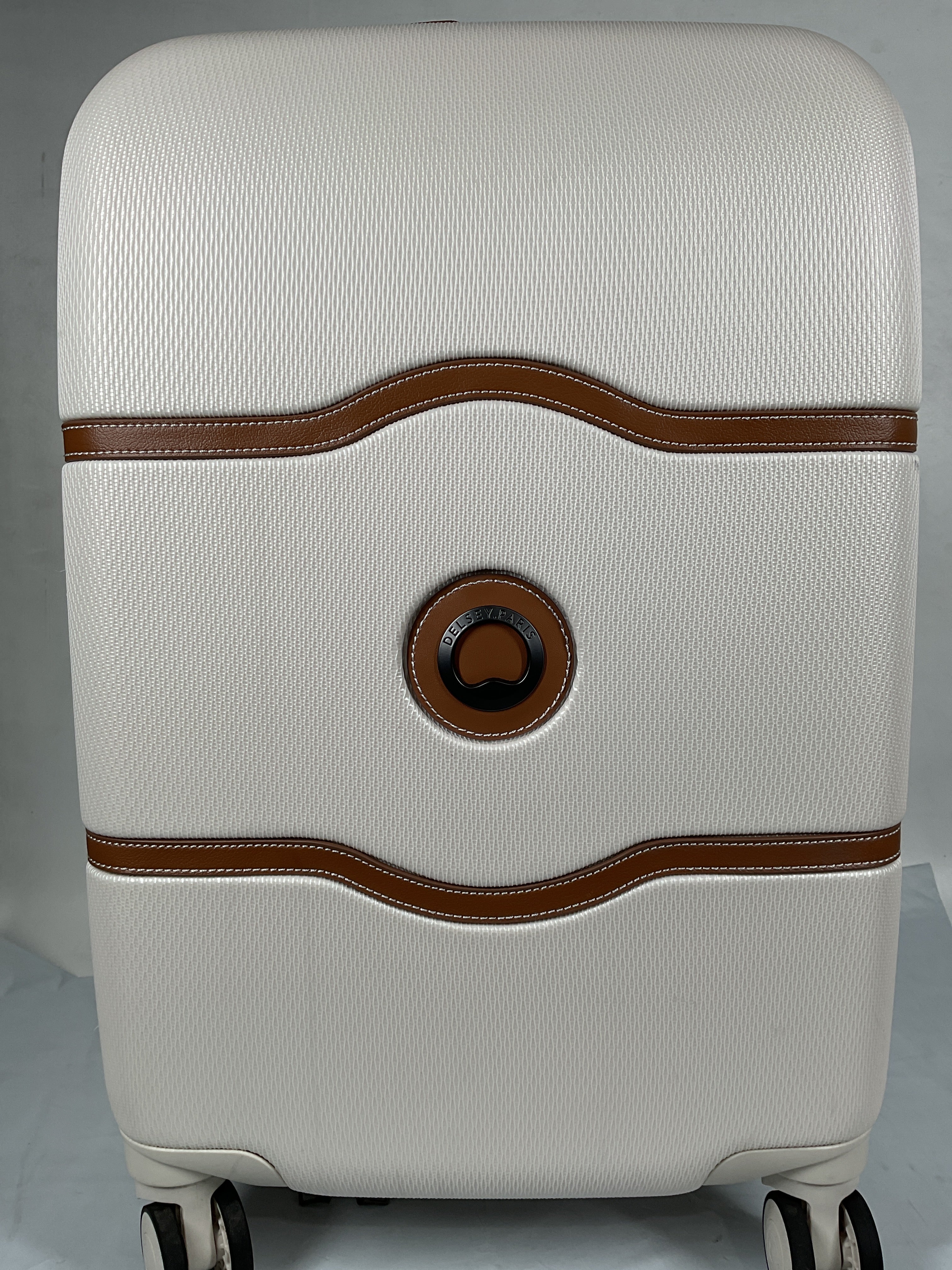 DELSEY Paris Chatelet Air 2.0 Hardside Luggage with Spinner Wheels ( Champagne White , Carry-on 21 Inch, with Brake ) Champagne White Carry On 21 Inch With Brake U30