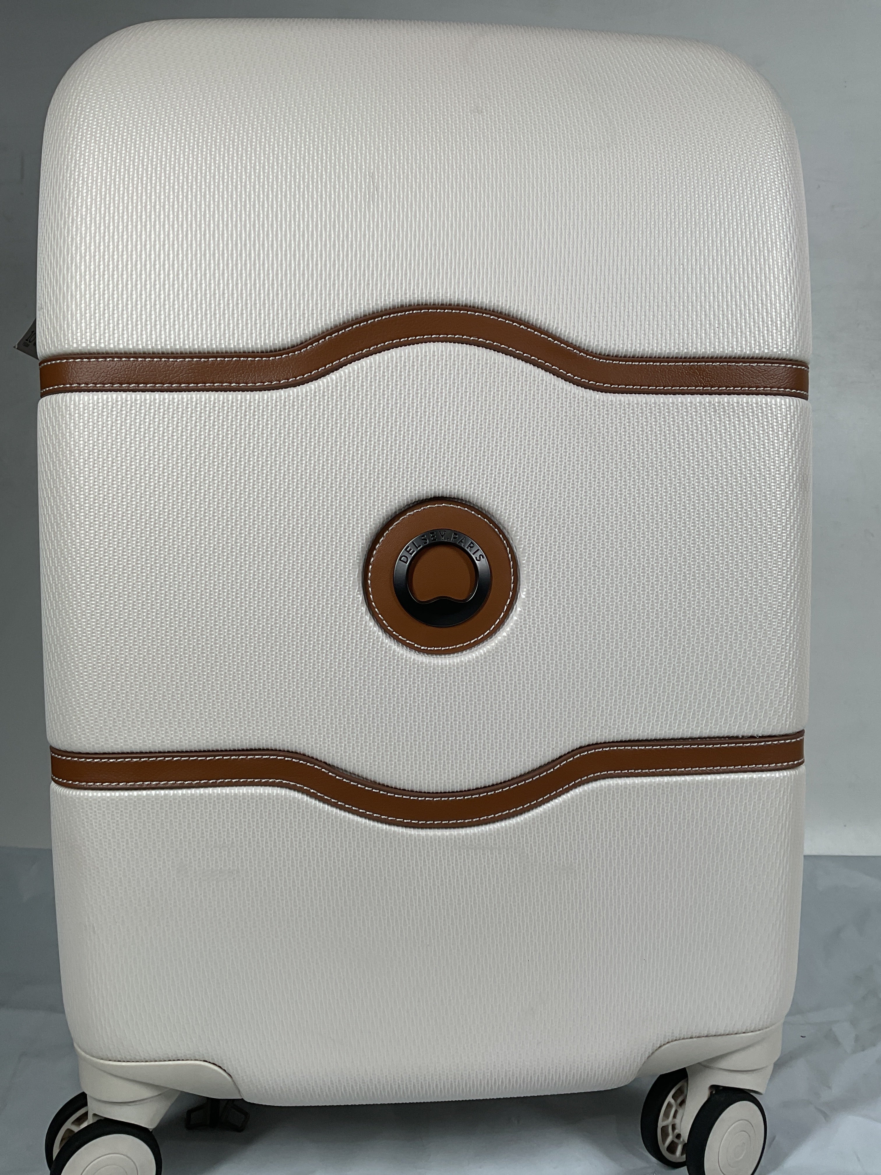 DELSEY Paris Chatelet Air 2.0 Hardside Luggage with Spinner Wheels ( Champagne White , Carry-on 21 Inch, with Brake ) Champagne White Carry On 21 Inch With Brake U31