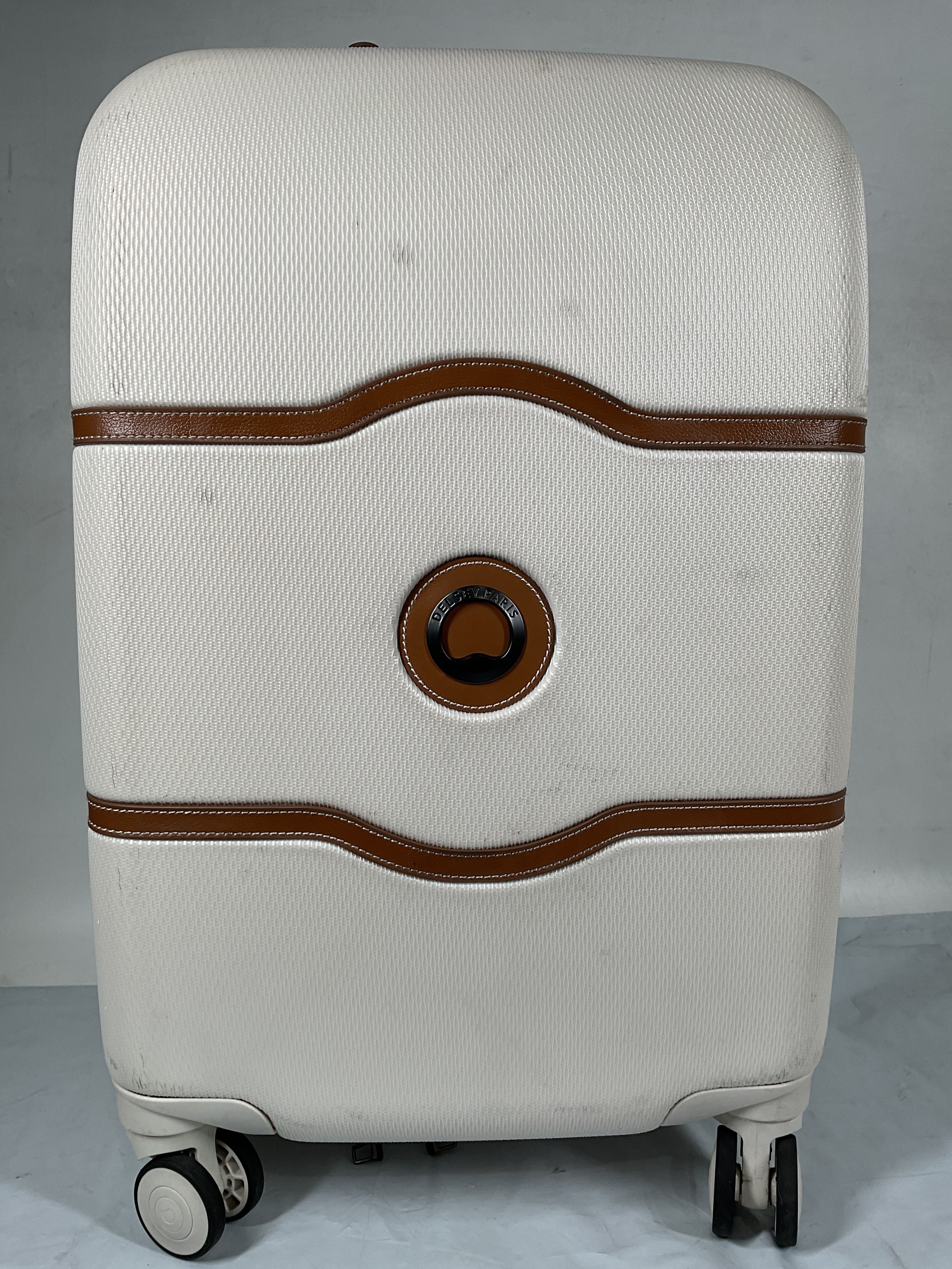 DELSEY Paris Chatelet Air 2.0 Hardside Luggage with Spinner Wheels ( Champagne White , Carry-on 21 Inch, with Brake ) Champagne White Carry On 21 Inch With Brake U32