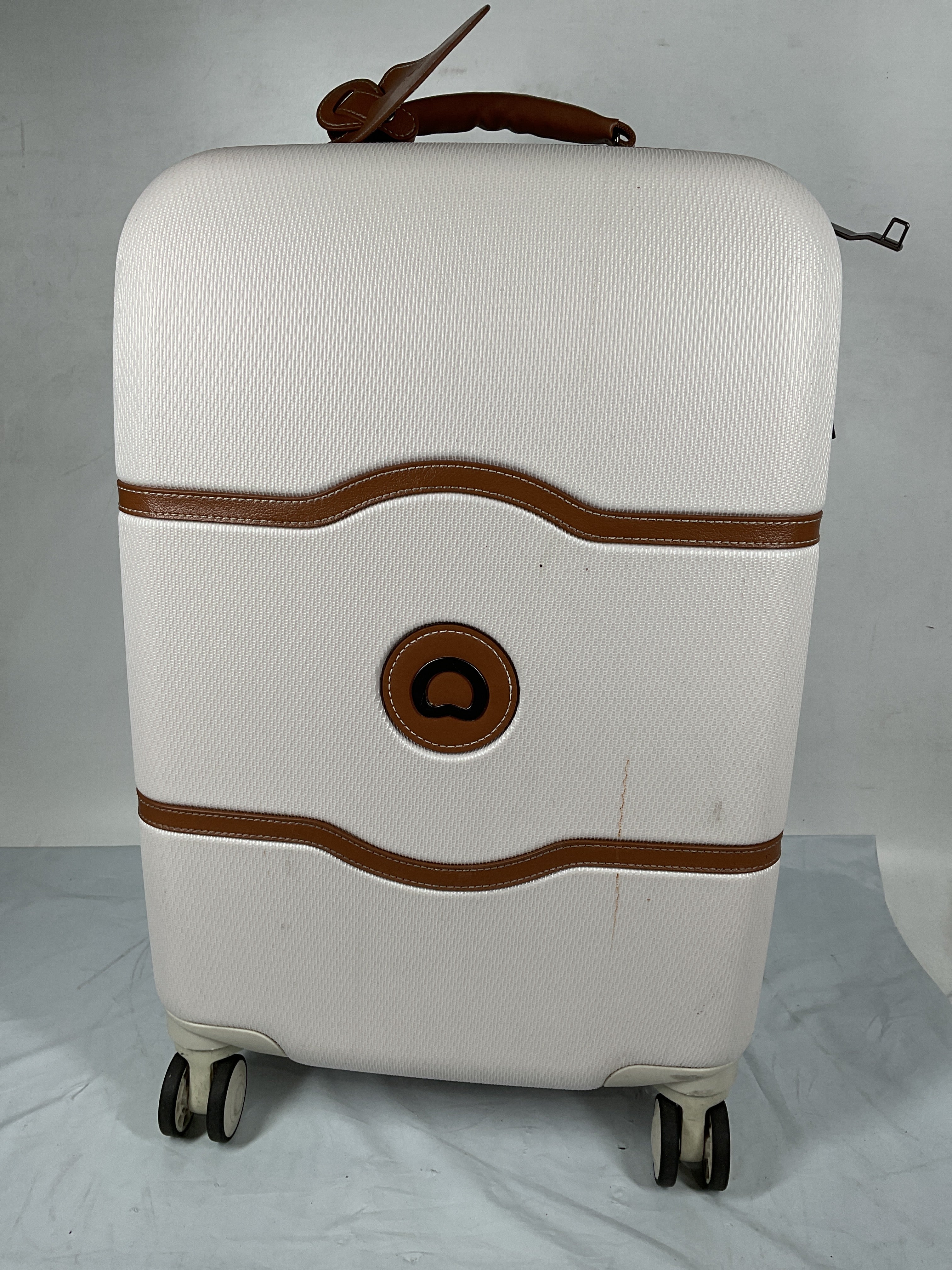 DELSEY Paris Chatelet Air 2.0 Hardside Luggage with Spinner Wheels ( Champagne White , Carry-on 21 Inch, with Brake ) Champagne White Carry On 21 Inch With Brake U33