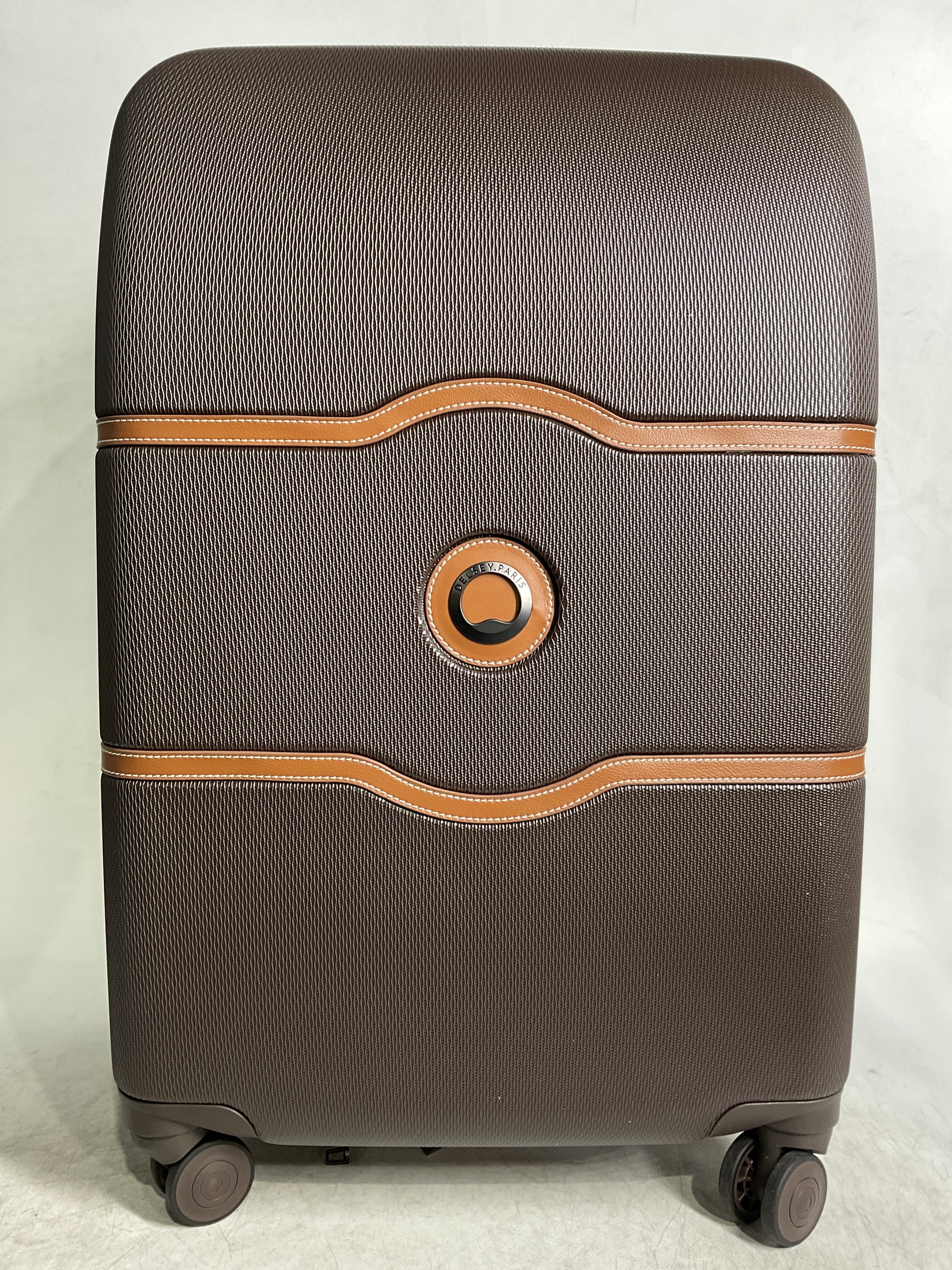 DELSEY Paris Chatelet Air 2.0 Hardside Luggage with Spinner Wheels ( Chocolate Brown , Checked-Medium 24 Inch, with Brake ) Chocolate Brown Checked Medium 24 Inch With Brake U8