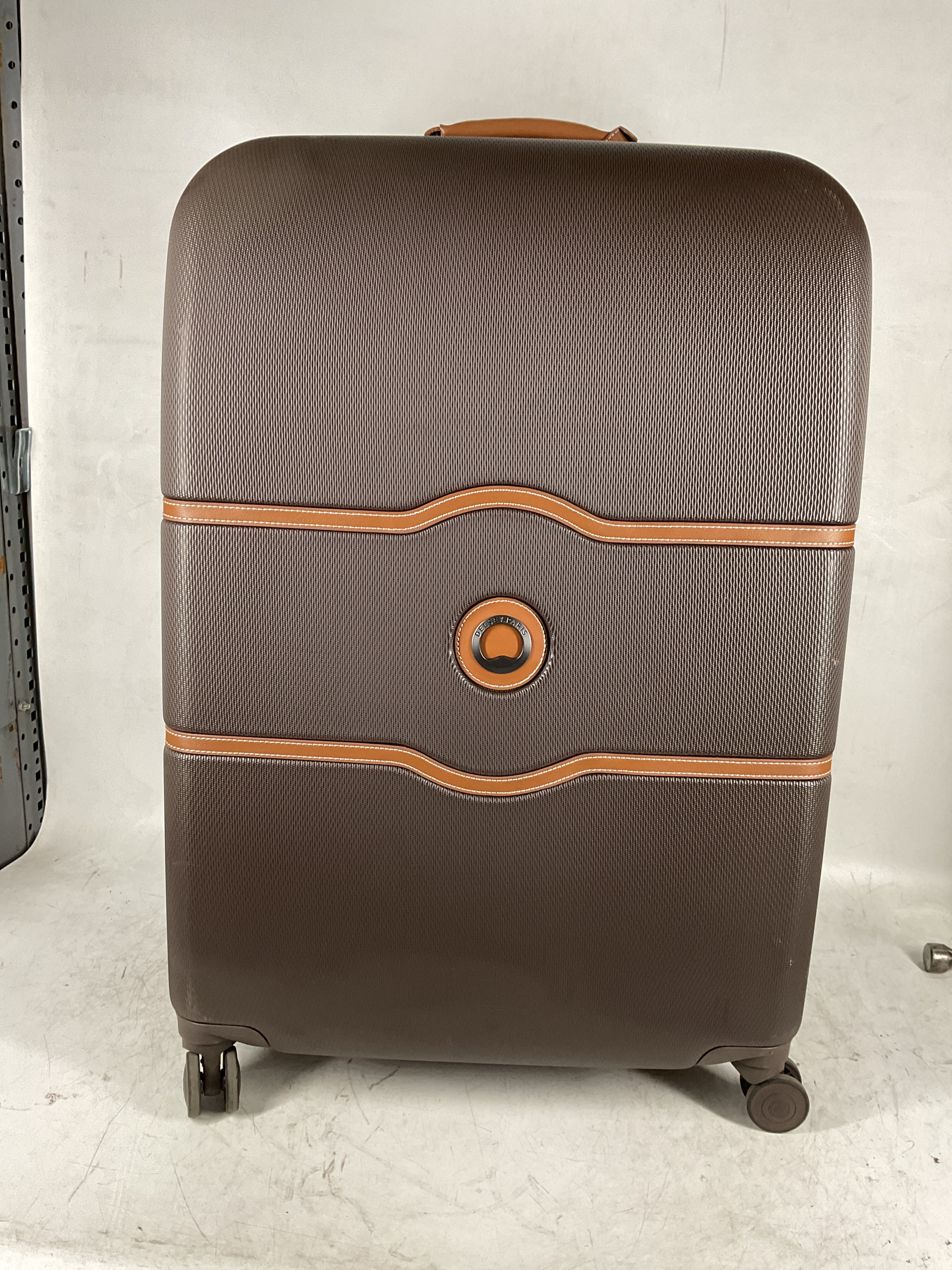 DELSEY Paris Chatelet Air 2.0 Hardside Luggage with Spinner Wheels ( Chocolate Brown , Checked-Large 28 Inch, with Brake ) Chocolate Brown Checked Large 28 Inch With Brake U11