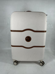 DELSEY Paris Chatelet Hardside Luggage with Spinner Wheels Champagne White Checked Medium 24 Inch U3