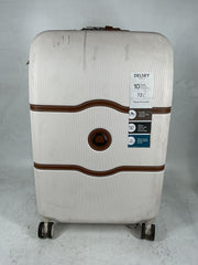 DELSEY Paris Chatelet Hardside Luggage with Spinner Wheels Champagne White Checked Medium 24 Inch U4