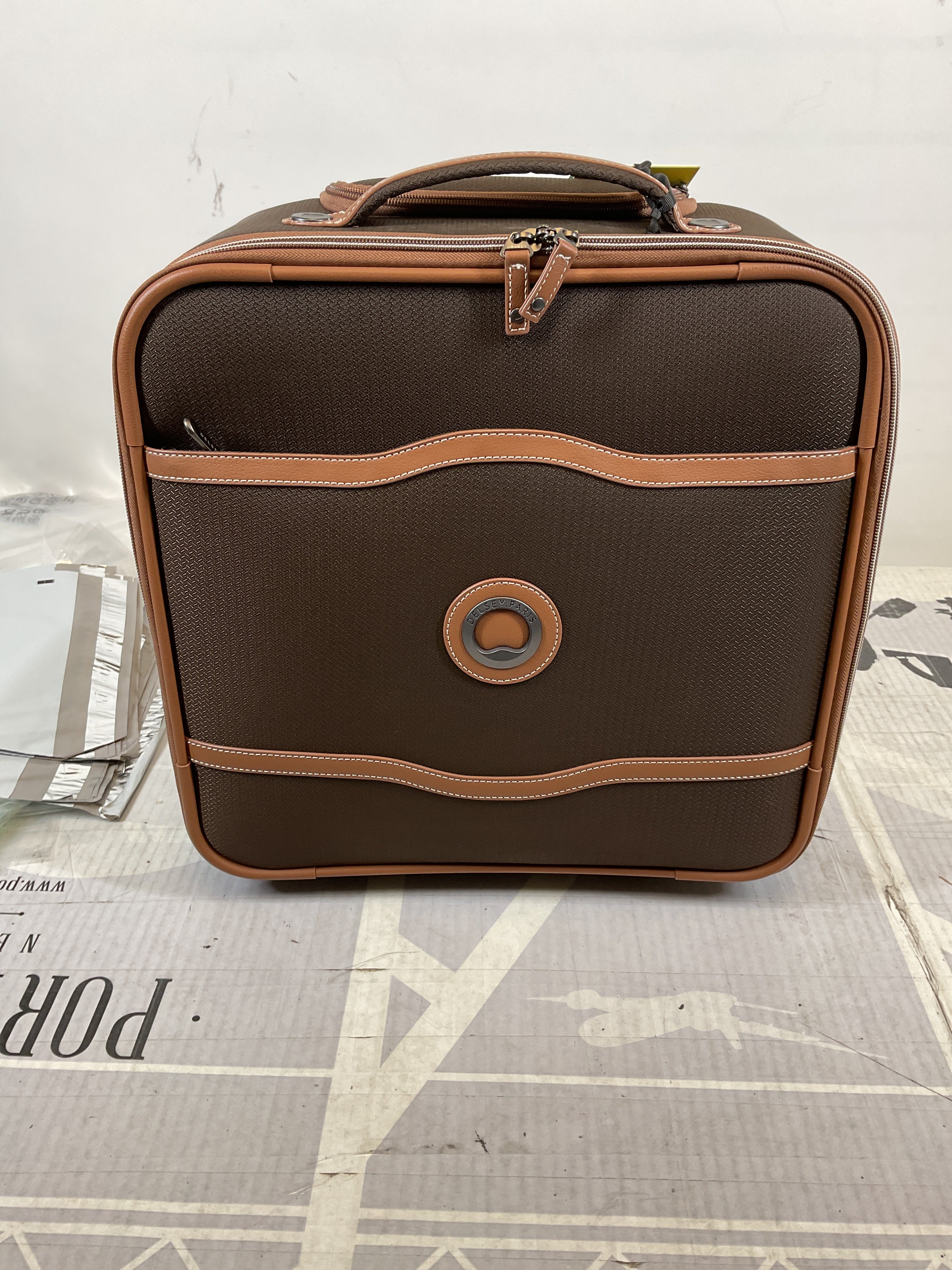 DELSEY Paris Chatelet Air 2.0 Softside Luggage Under-Seater with 2 Wheels ( Brown , Carry-on 16 Inch ) Brown Carry On 16 Inch U3