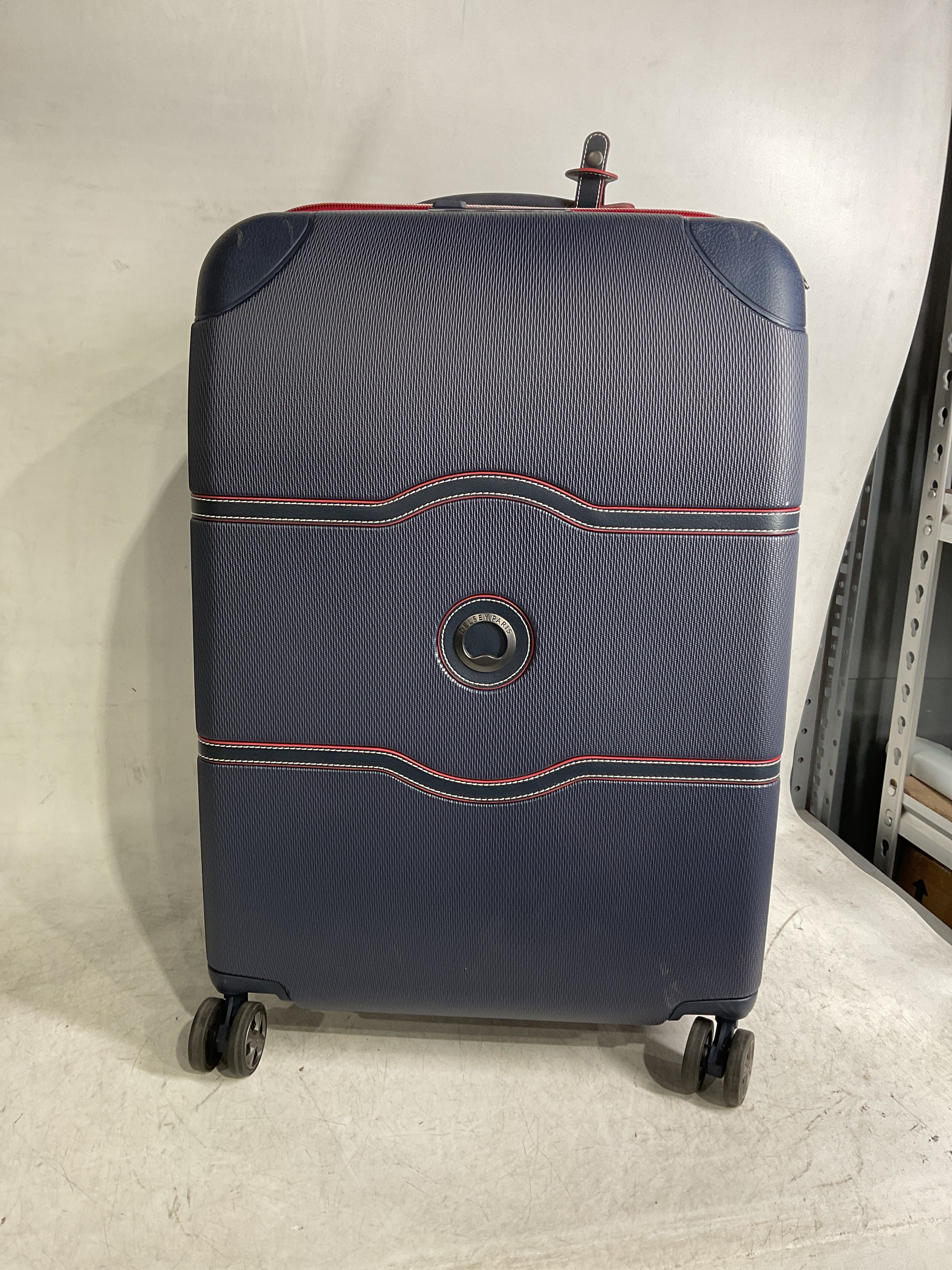 DELSEY Paris Chatelet Air 2.0 Hardside Luggage with Spinner Wheels ( Navy , Checked-Medium 24 Inch ) Navy Checked Medium 24 Inch U6
