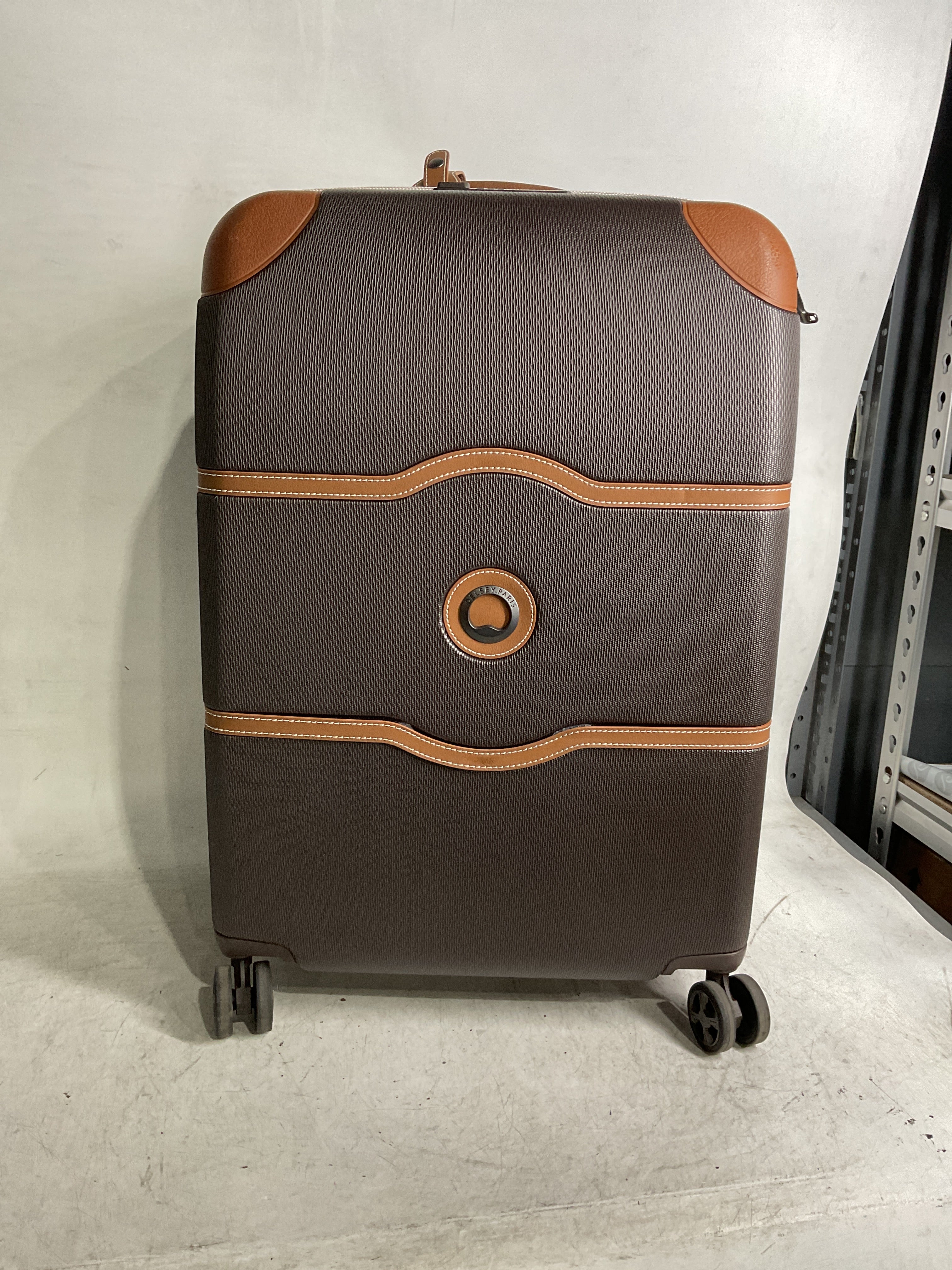 DELSEY Paris Chatelet Air 2.0 Hardside Luggage with Spinner Wheels ( Chocolate Brown , Checked-Medium 24 Inch ) Chocolate Brown Checked Medium 24 Inch U7