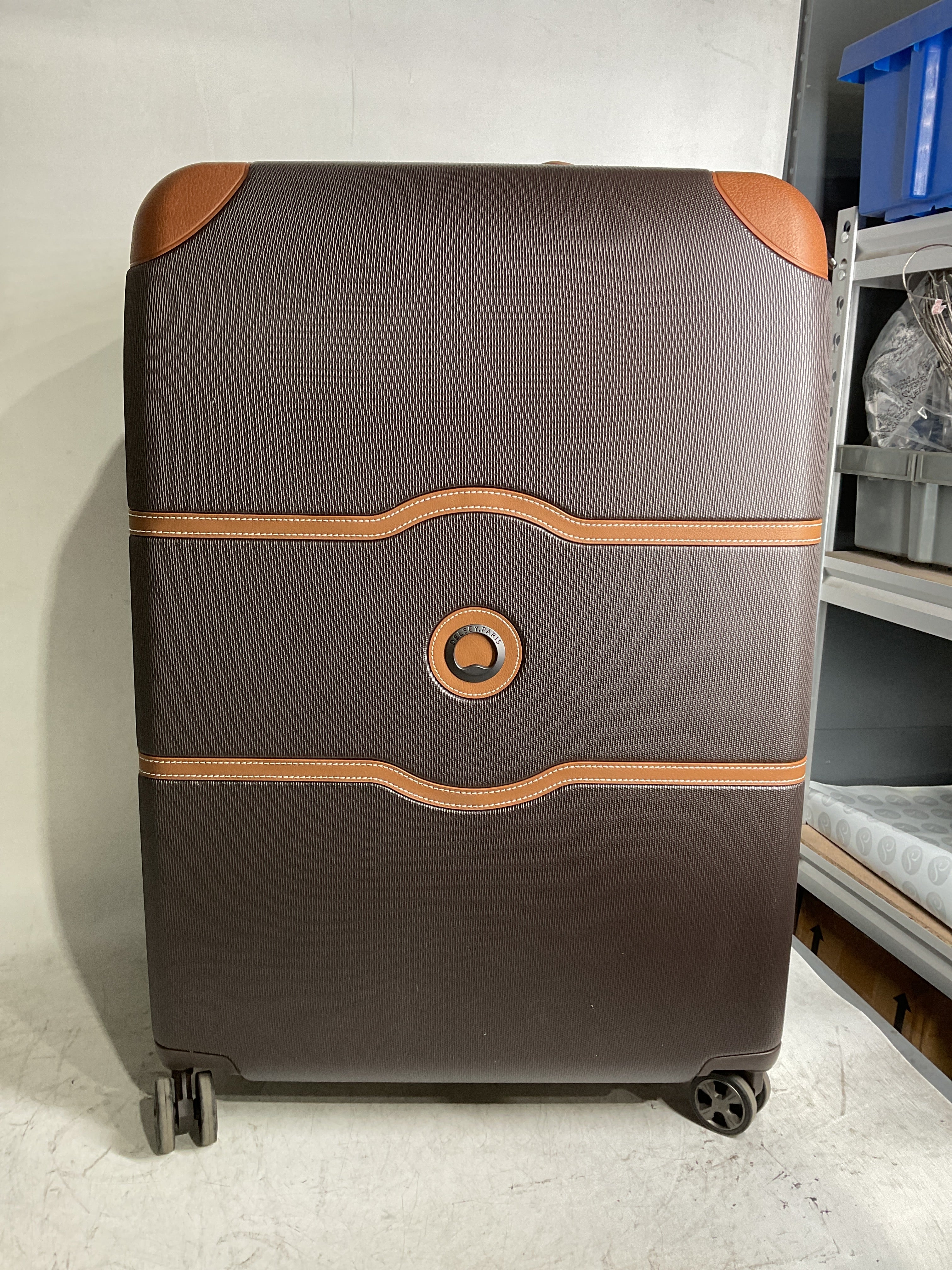 DELSEY Paris Chatelet Air 2.0 Hardside Luggage with Spinner Wheels ( Chocolate Brown , Checked-Large 28 Inch ) Chocolate Brown Checked Large 28 Inch U1