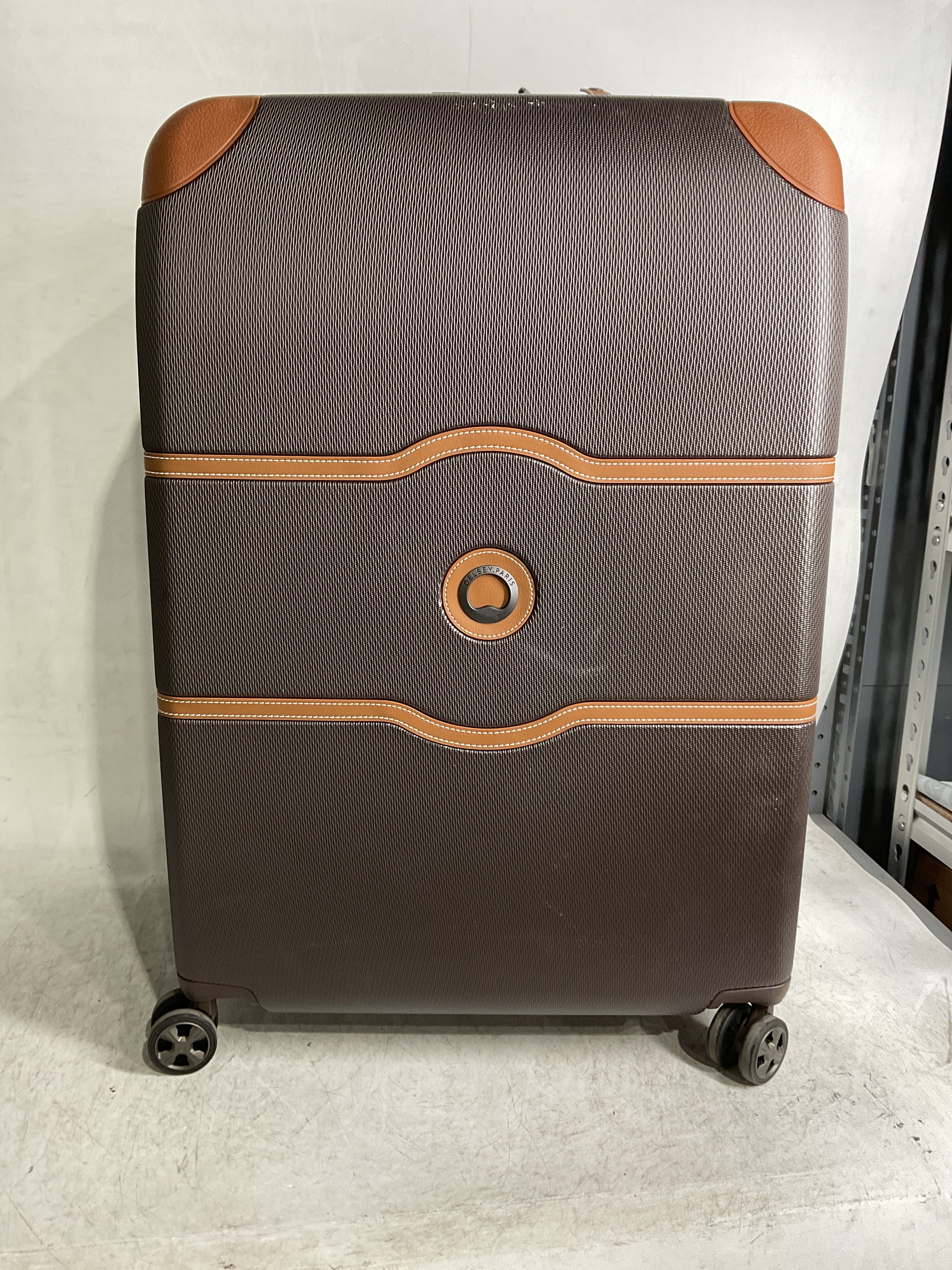 DELSEY Paris Chatelet Air 2.0 Hardside Luggage with Spinner Wheels ( Chocolate Brown , Checked-Large 28 Inch ) Chocolate Brown Checked Large 28 Inch U2