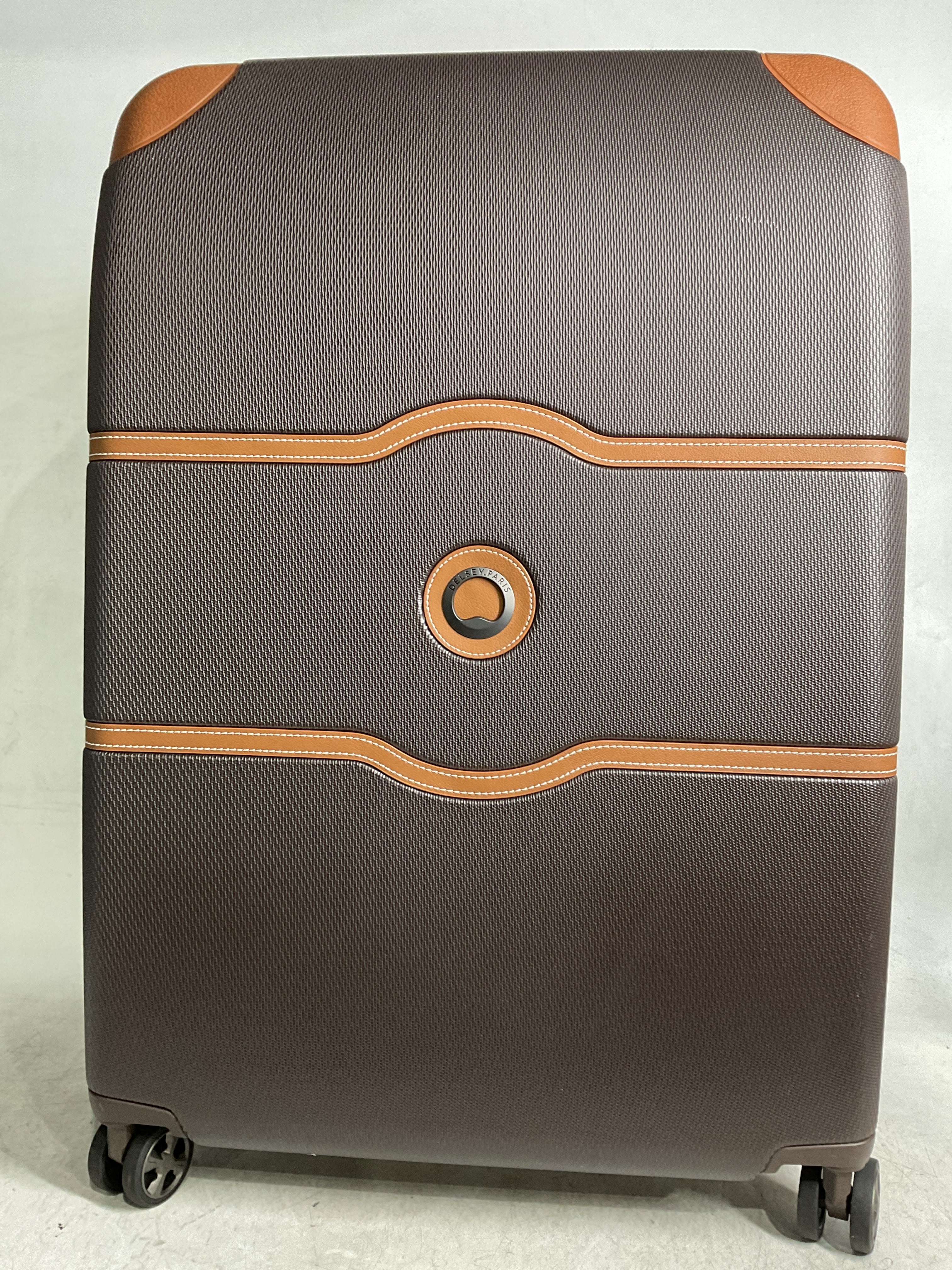 DELSEY Paris Chatelet Air 2.0 Hardside Luggage with Spinner Wheels ( Chocolate Brown , Checked-Large 28 Inch ) Chocolate Brown Checked Large 28 Inch U3