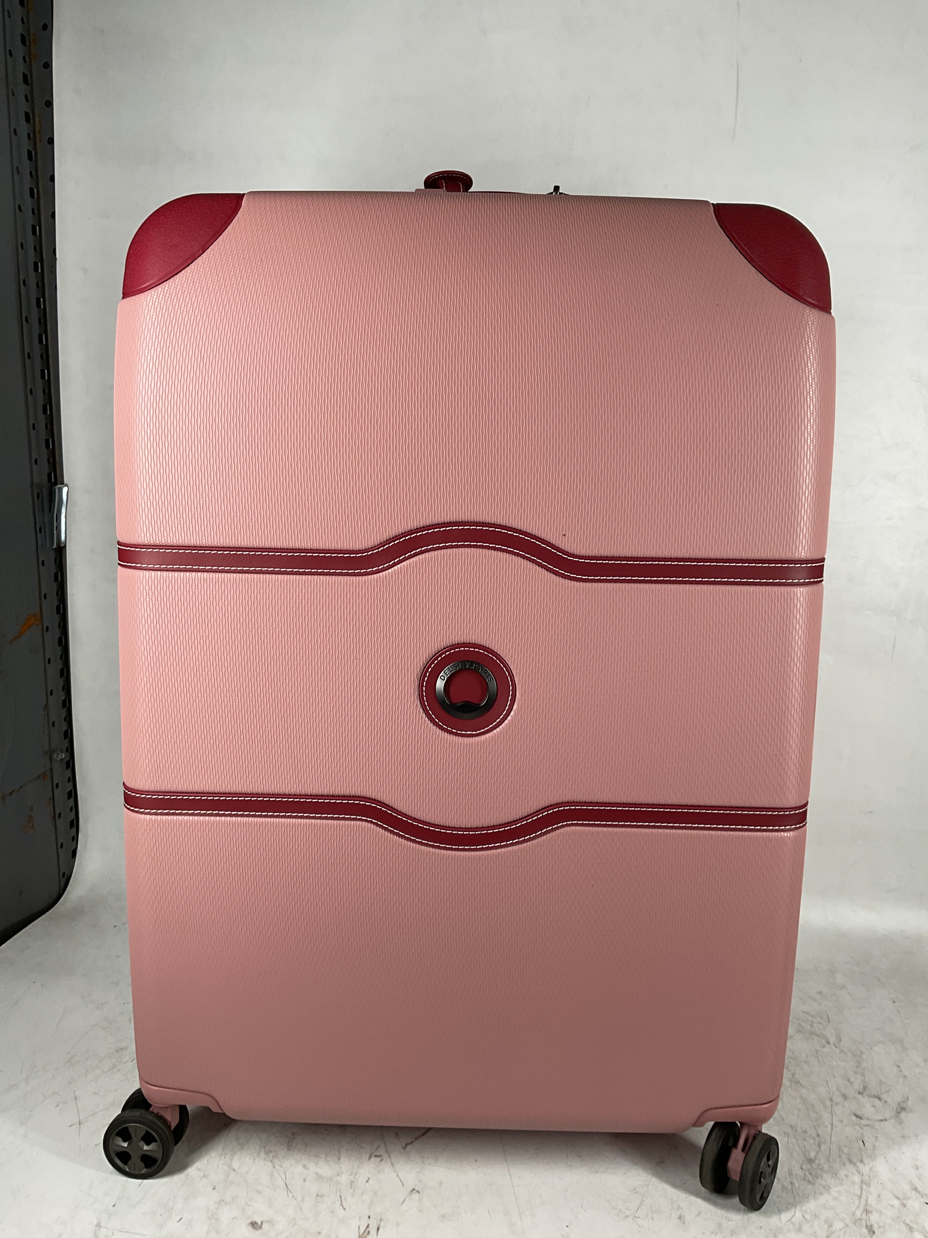 DELSEY Paris Chatelet Air 2.0 Hardside Luggage with Spinner Wheels ( Pink , Checked-Large 28 Inch ) Pink Checked Large 28 Inch U2