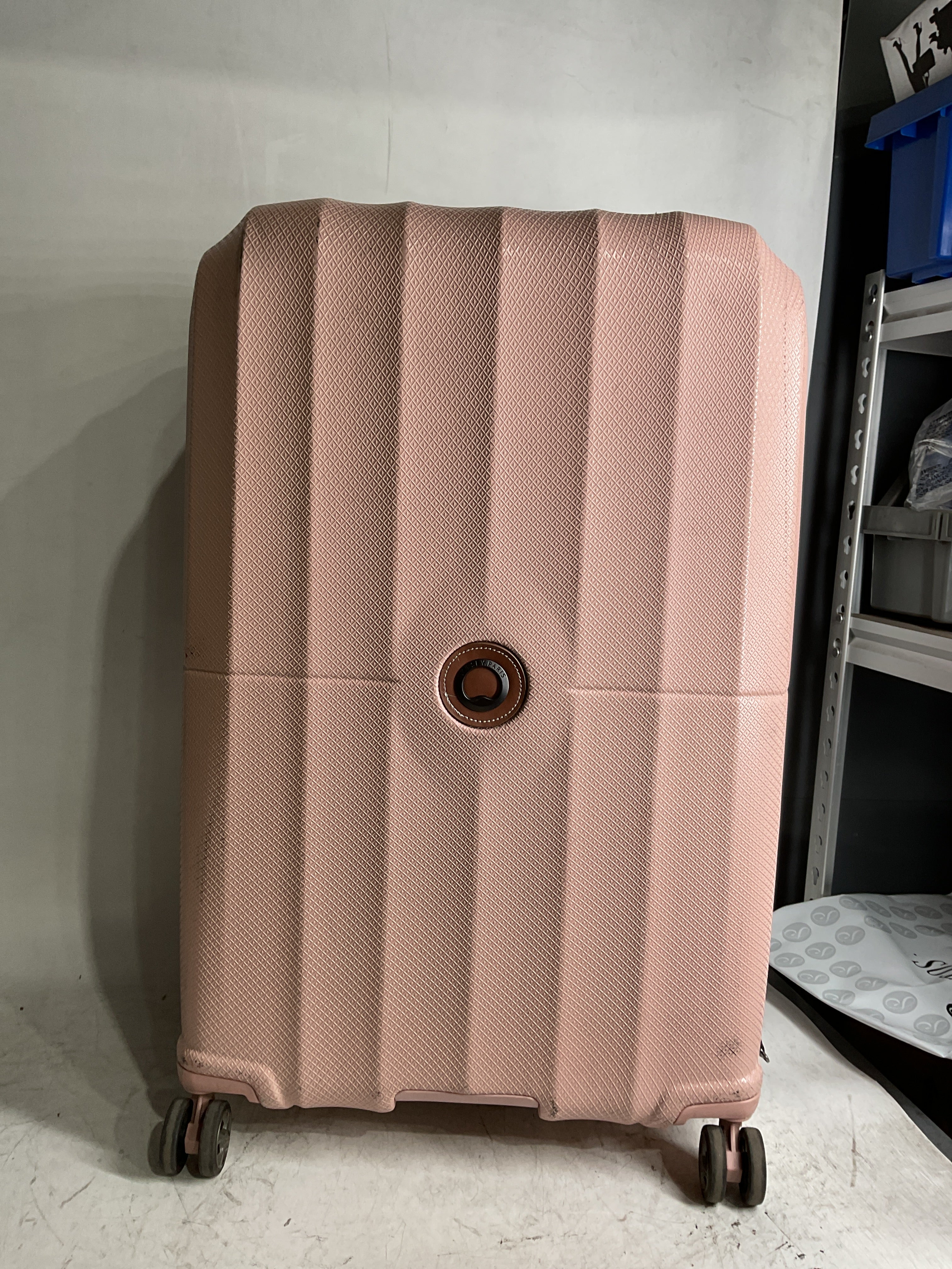 DELSEY Paris Chatelet Air 2.0 Hardside Luggage with Spinner Wheels ( Blush , Checked-Large 28 Inch ) Blush Checked Large 28 Inch U1