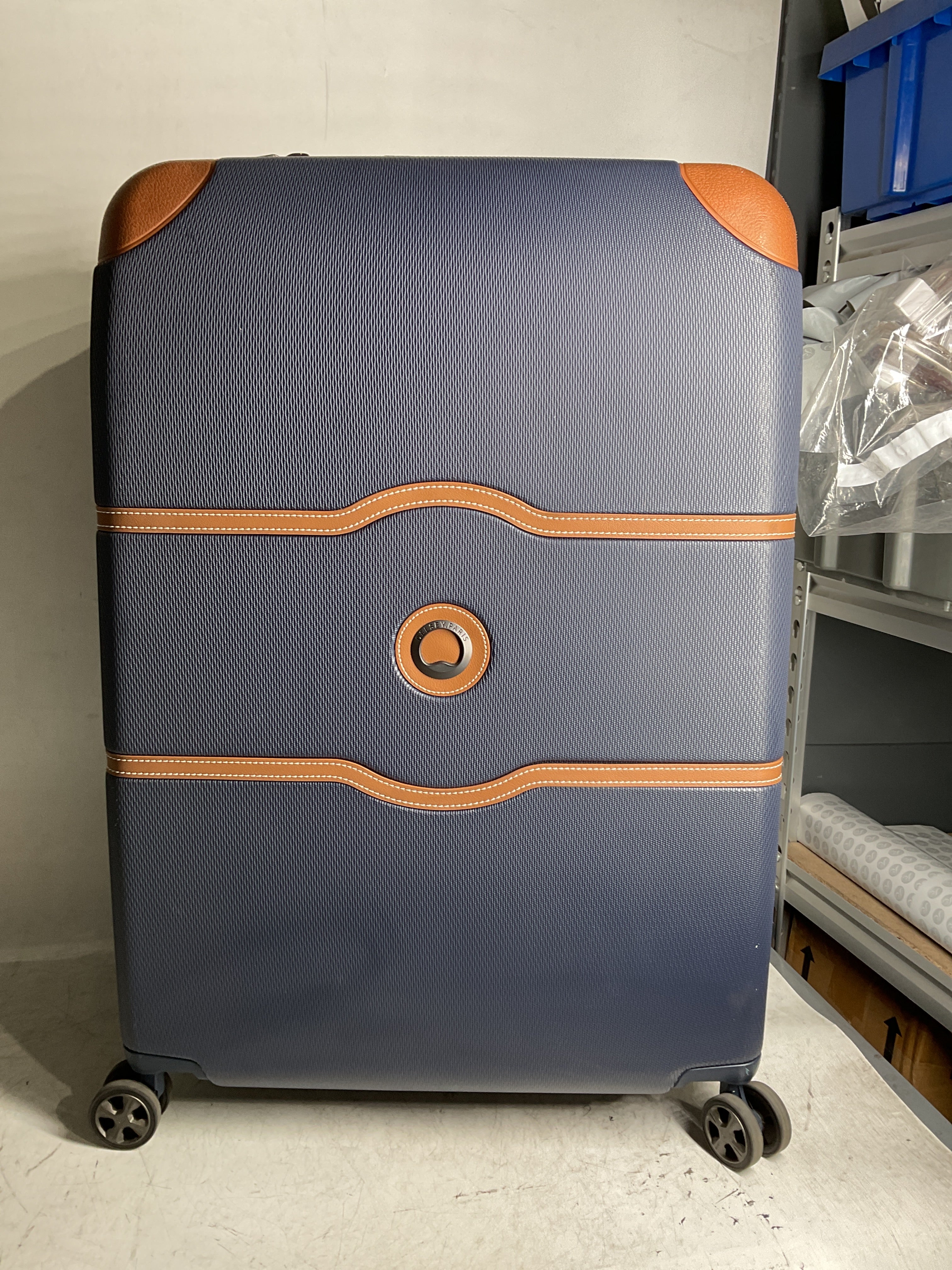 DELSEY Paris Chatelet Air 2.0 Hardside Luggage with Spinner Wheels ( Navy Blue , Checked-Large 28 Inch ) Navy Blue Checked Large 28 Inch U1