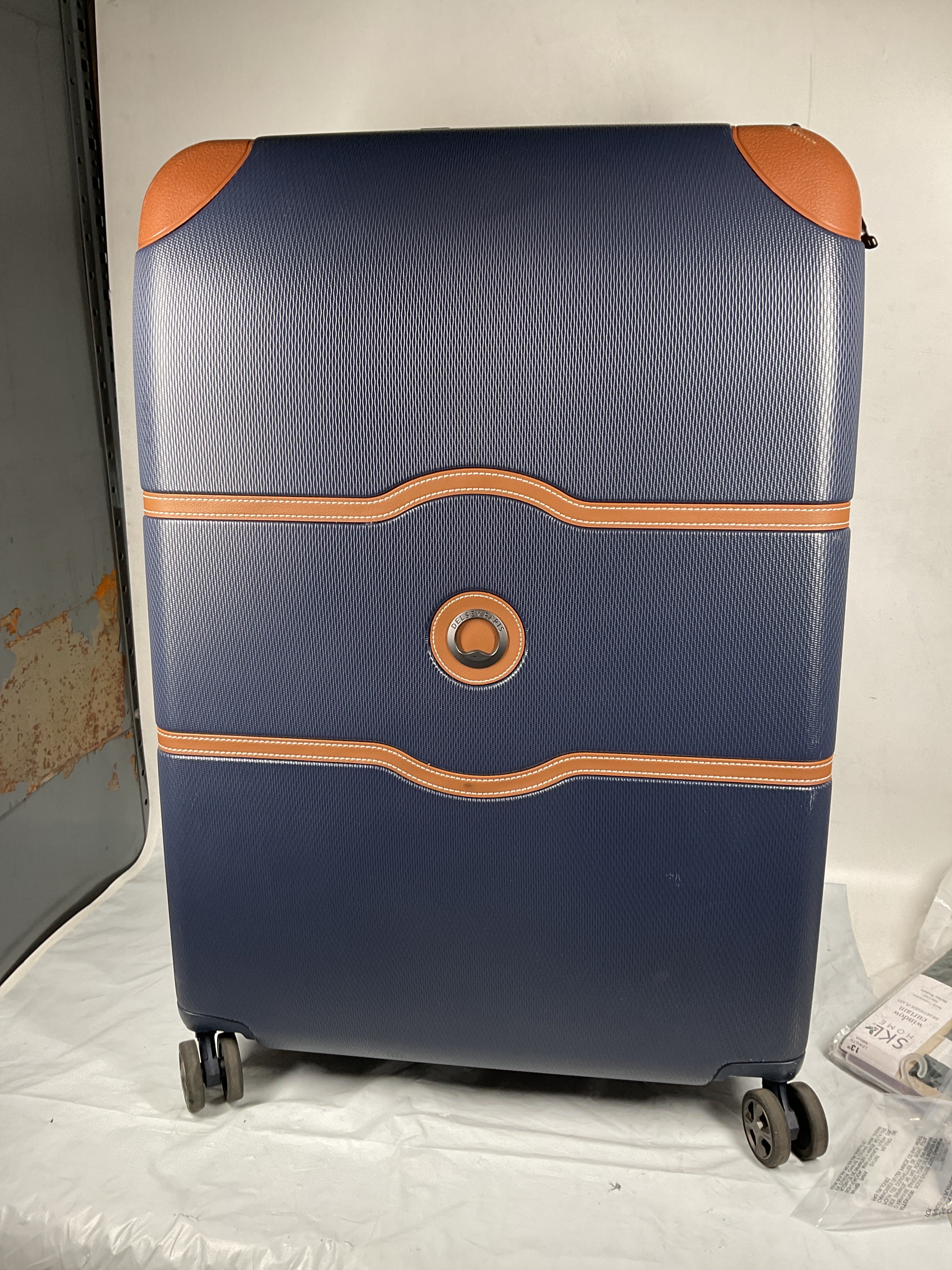 DELSEY Paris Chatelet Air 2.0 Hardside Luggage with Spinner Wheels ( Navy Blue , Checked-Large 28 Inch ) Navy Blue Checked Large 28 Inch U2