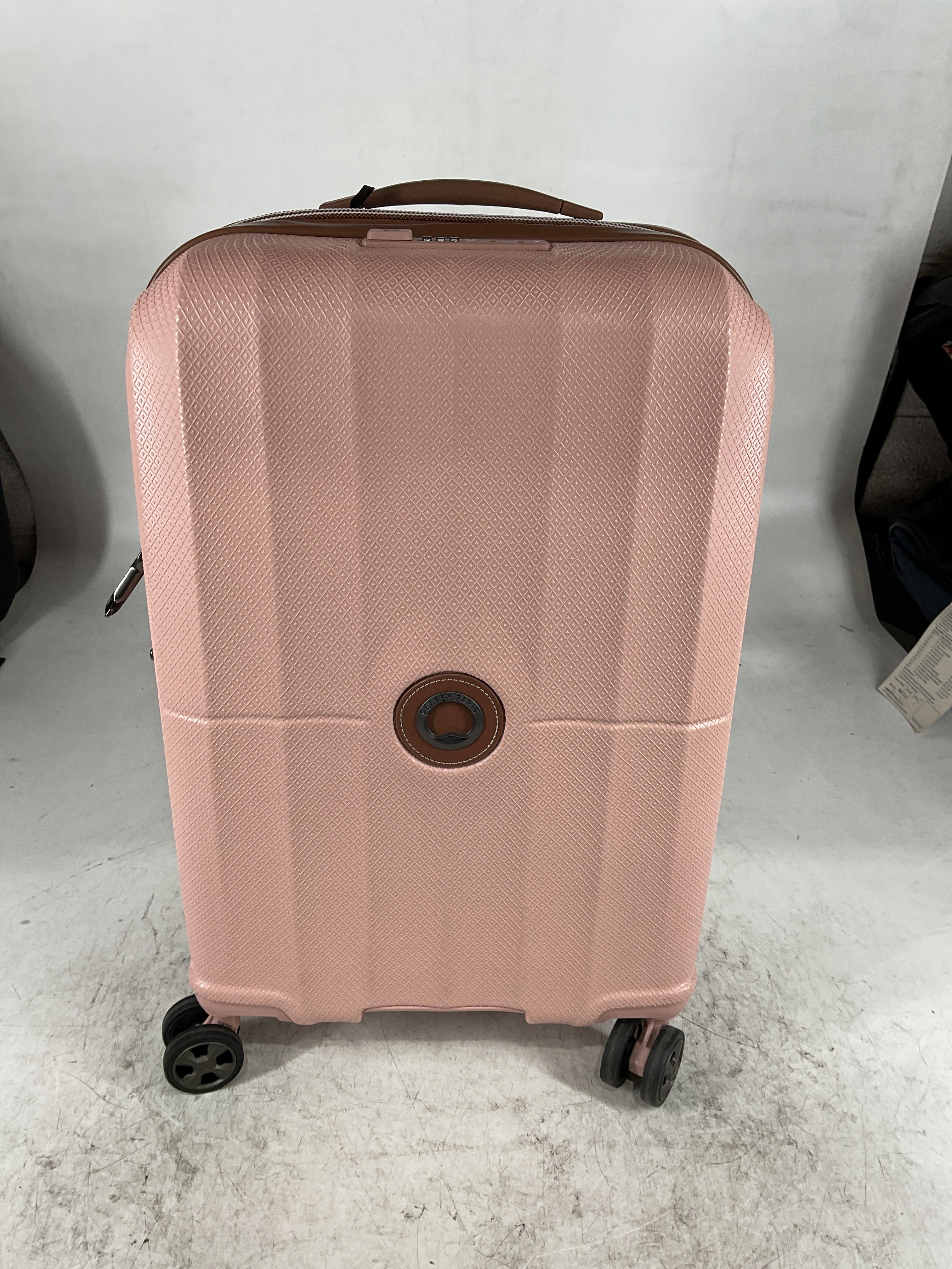 DELSEY Paris St. Tropez Hardside Expandable Luggage with Spinner Wheels Pink Carry On 21 Inch U3