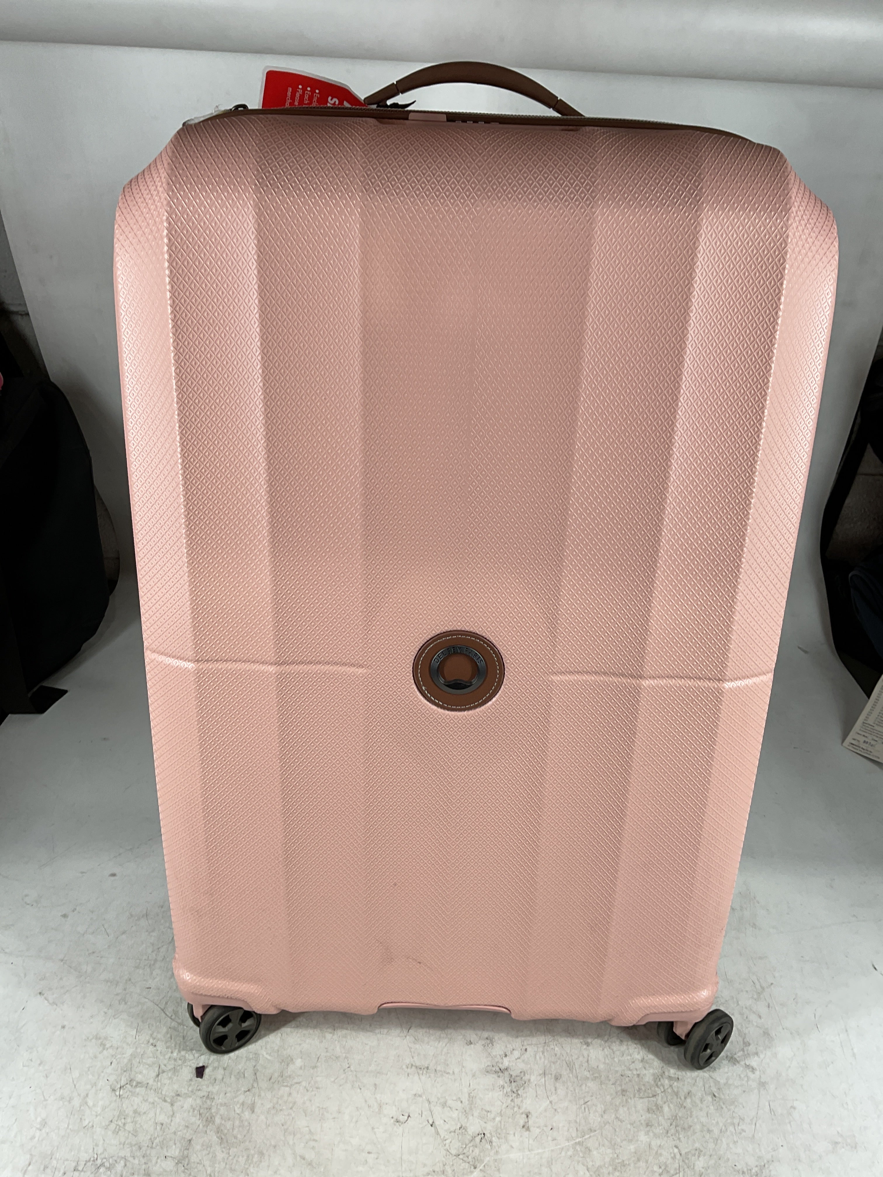 DELSEY Paris Carrousel Hardside Expandable Luggage with Spinner Wheels Pink Checked Large 28 Inch U1