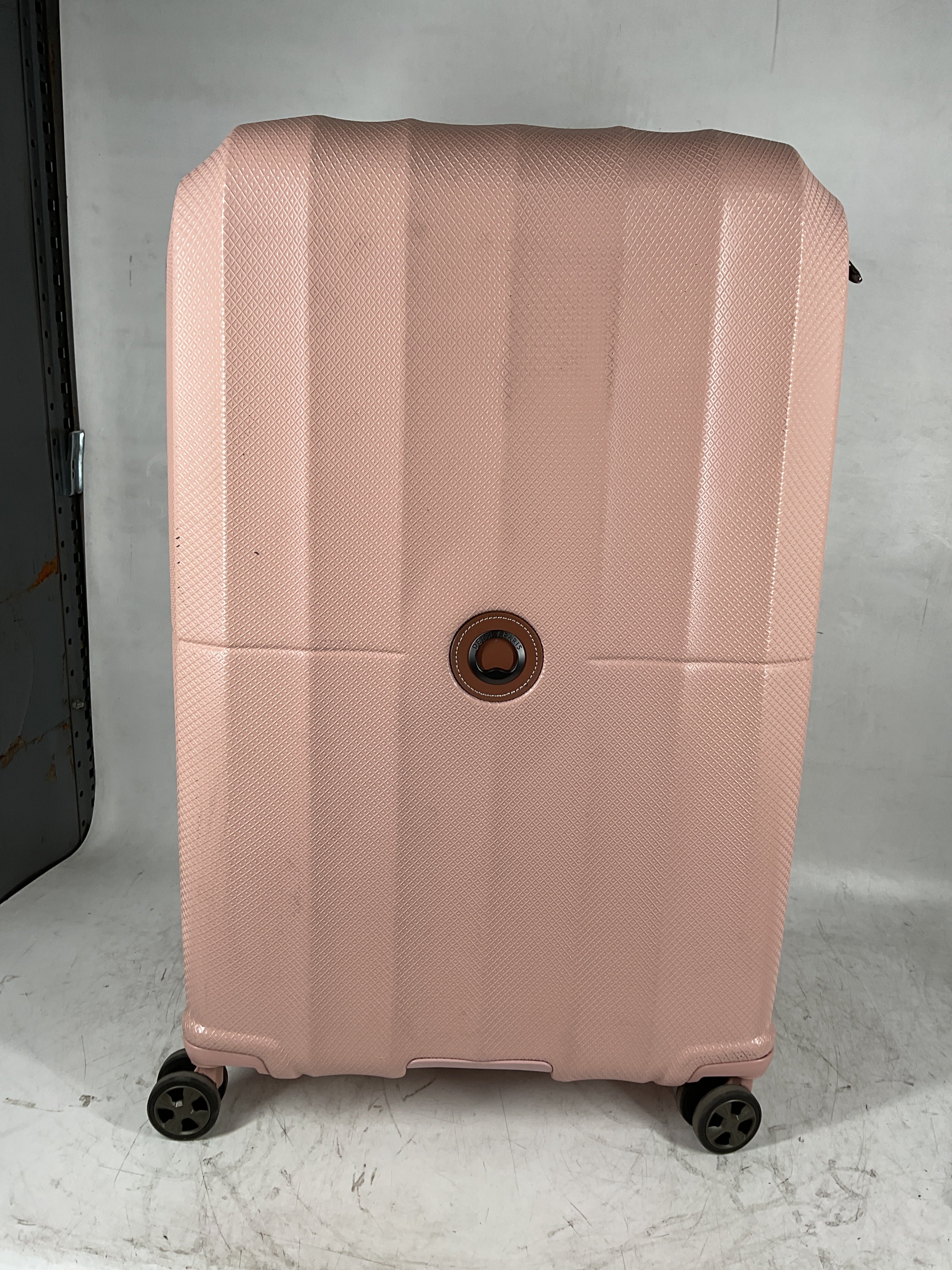 Delsey Paris Carrousel 28" Expandable Carry-On Spinner ( Pink , Checked-Large 28 Inch ) Pink Checked Large 28 Inch U2