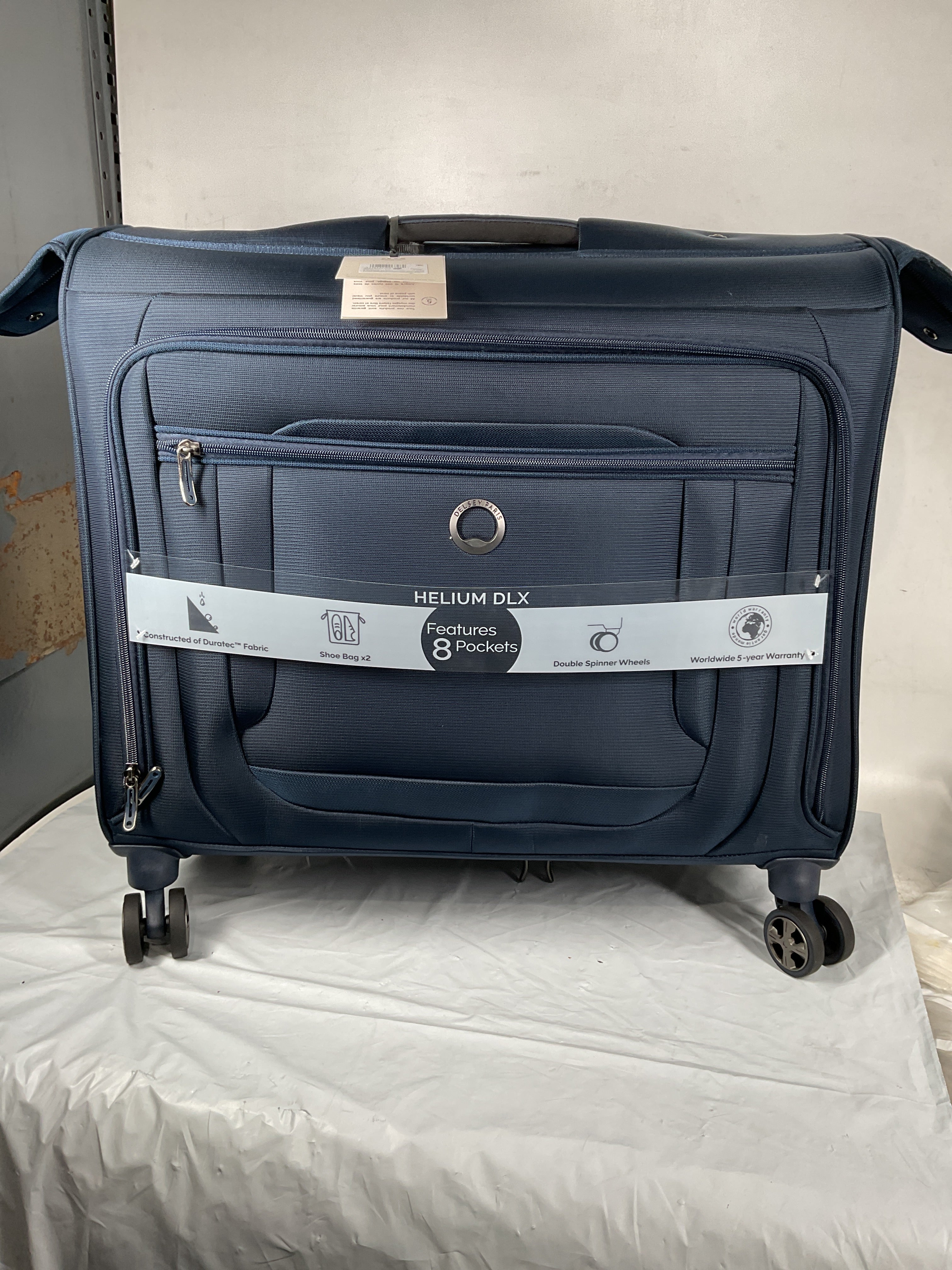 DELSEY Paris Helium DLX Carryon Garment Bag with Spinner Wheels ( Blue , Carry on 20 Inch ) Blue Carry On 20 Inch U6