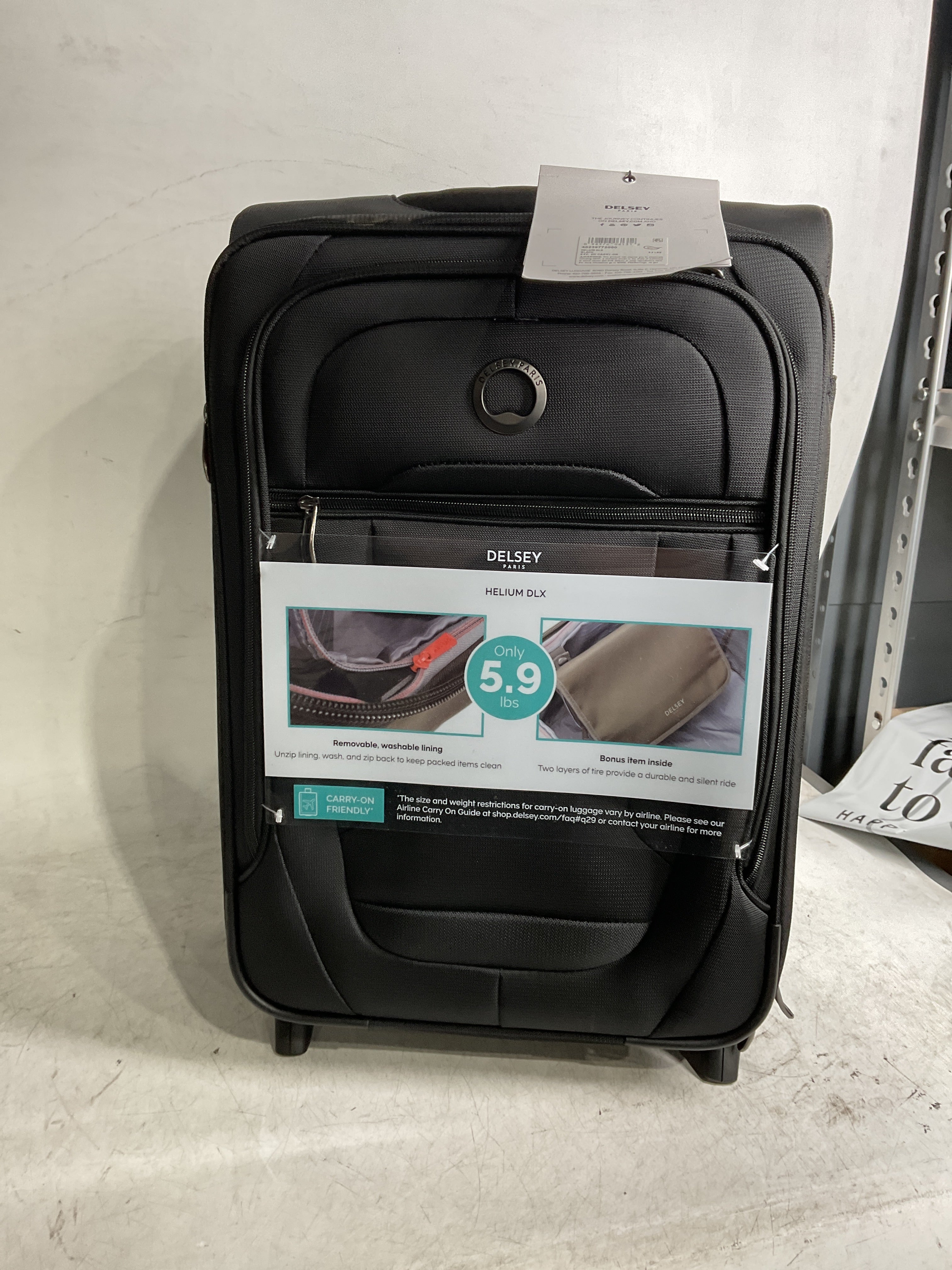 DELSEY Paris Helium DLX Softside Expandable Luggage with 2 Wheels ( Black , Carry on 21 Inch ) Black Carry On 21 Inch U1