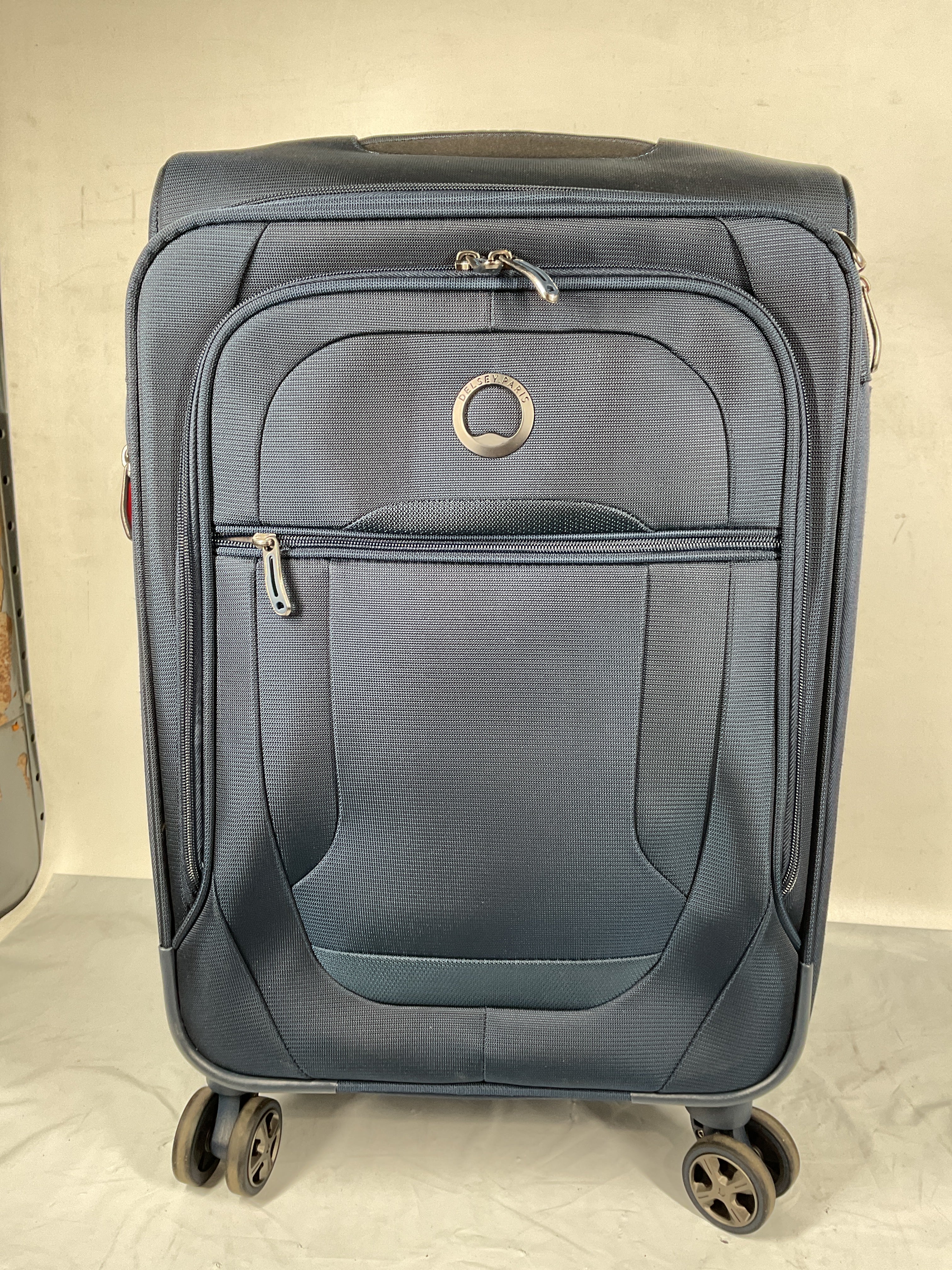 DELSEY Paris Helium DLX Softside Expandable Luggage with Spinner Wheels ( Navy Blue , Carry on 20 Inch ) Navy Blue Carry On 20 Inch U1