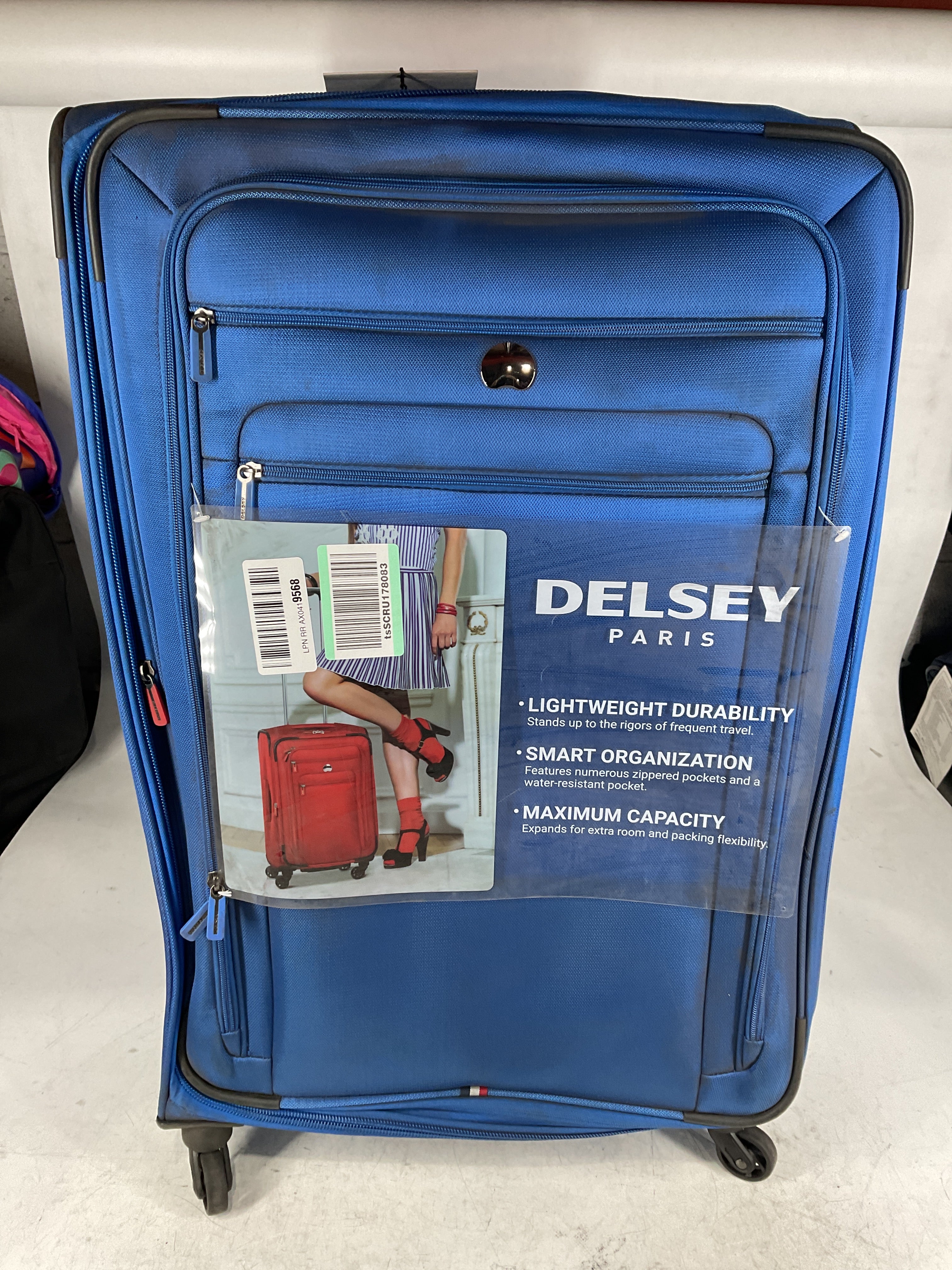 Delsey Luggage Helium Sky 2.0 25" Expandable Spinner Trolley Blue One Size U1