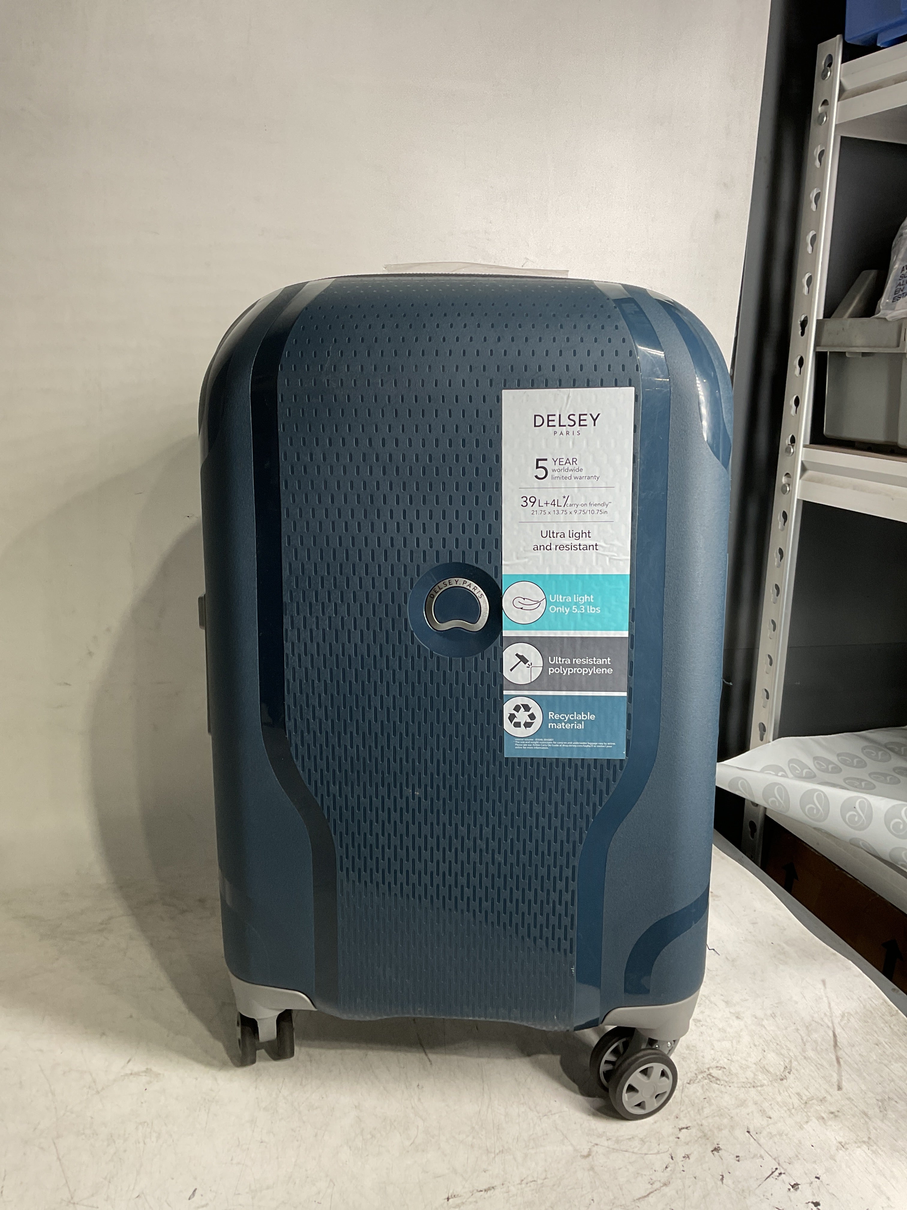 DELSEY Paris Clavel Hardside Expandable Luggage with Spinner Wheels ( BLUE JEAN , Carry-On 19 Inch ) BLUE JEAN Carry On 19 Inch U24