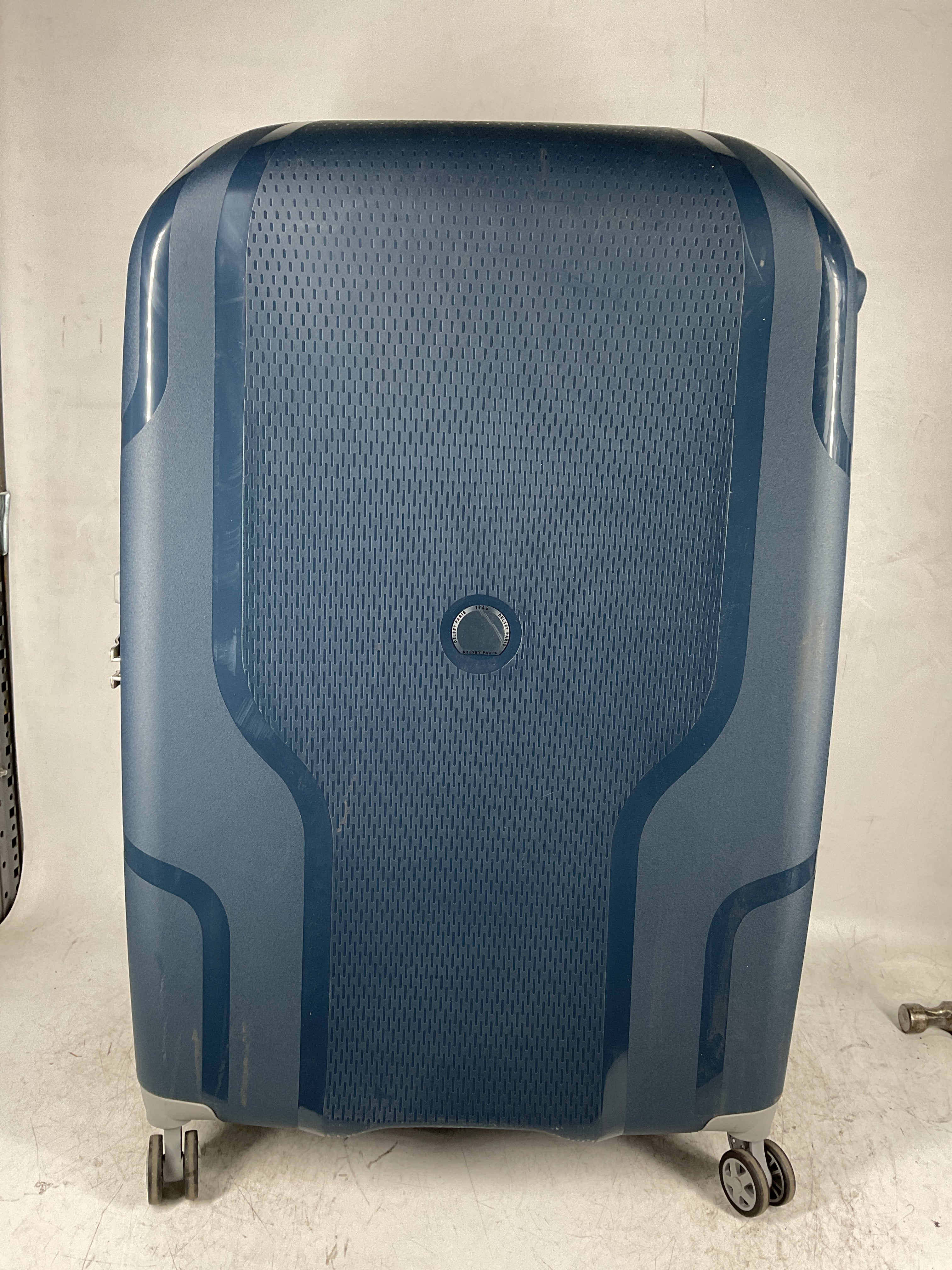 DELSEY Paris Clavel Hardside Expandable Luggage with Spinner Wheels ( BLUE JEAN , Checked-Large 30 Inch ) BLUE JEAN Checked Large 30 Inch U13