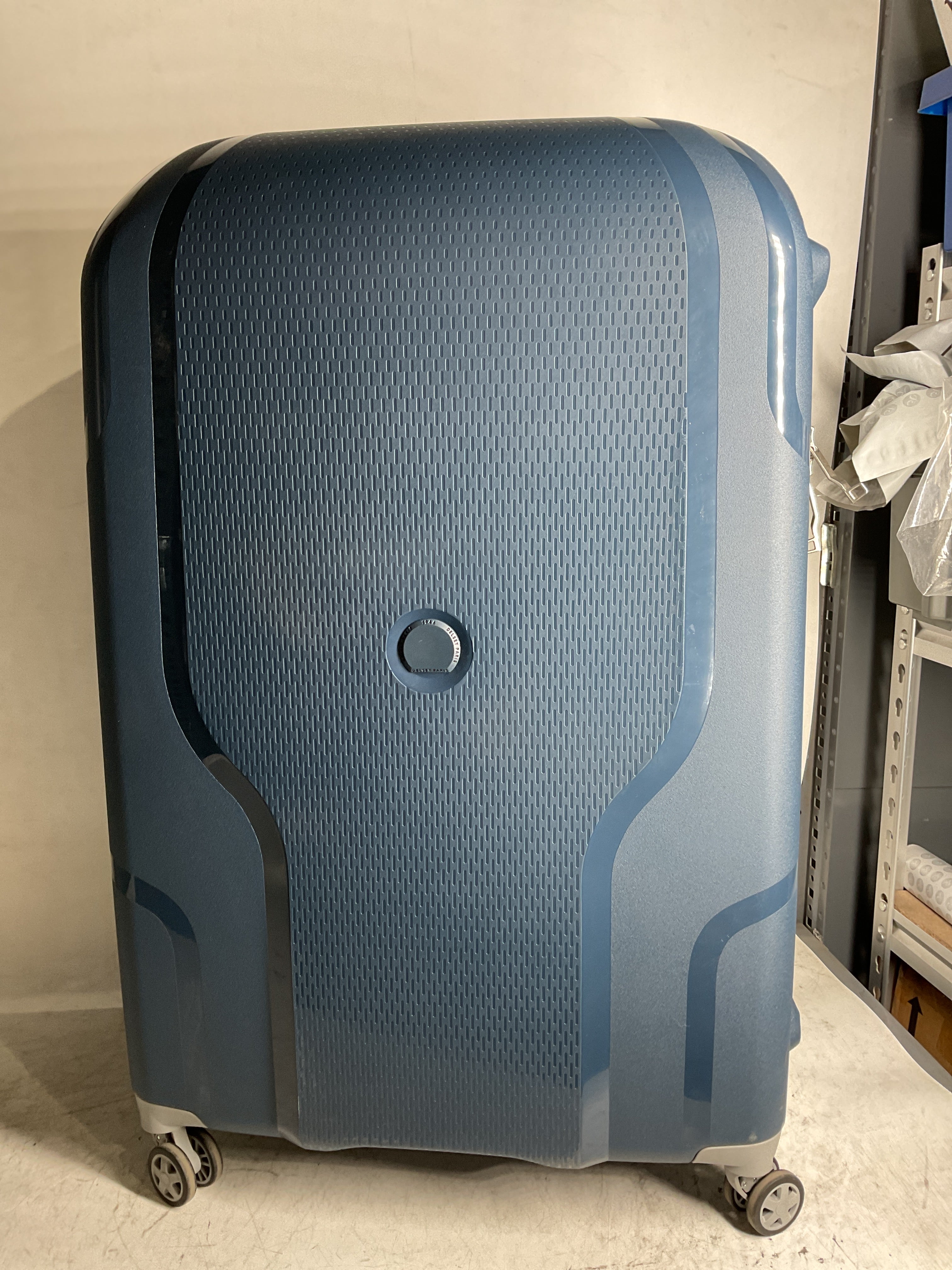 DELSEY Paris Clavel Hardside Expandable Luggage with Spinner Wheels ( BLUE JEAN , Checked-Large 30 Inch ) BLUE JEAN Checked Large 30 Inch U16