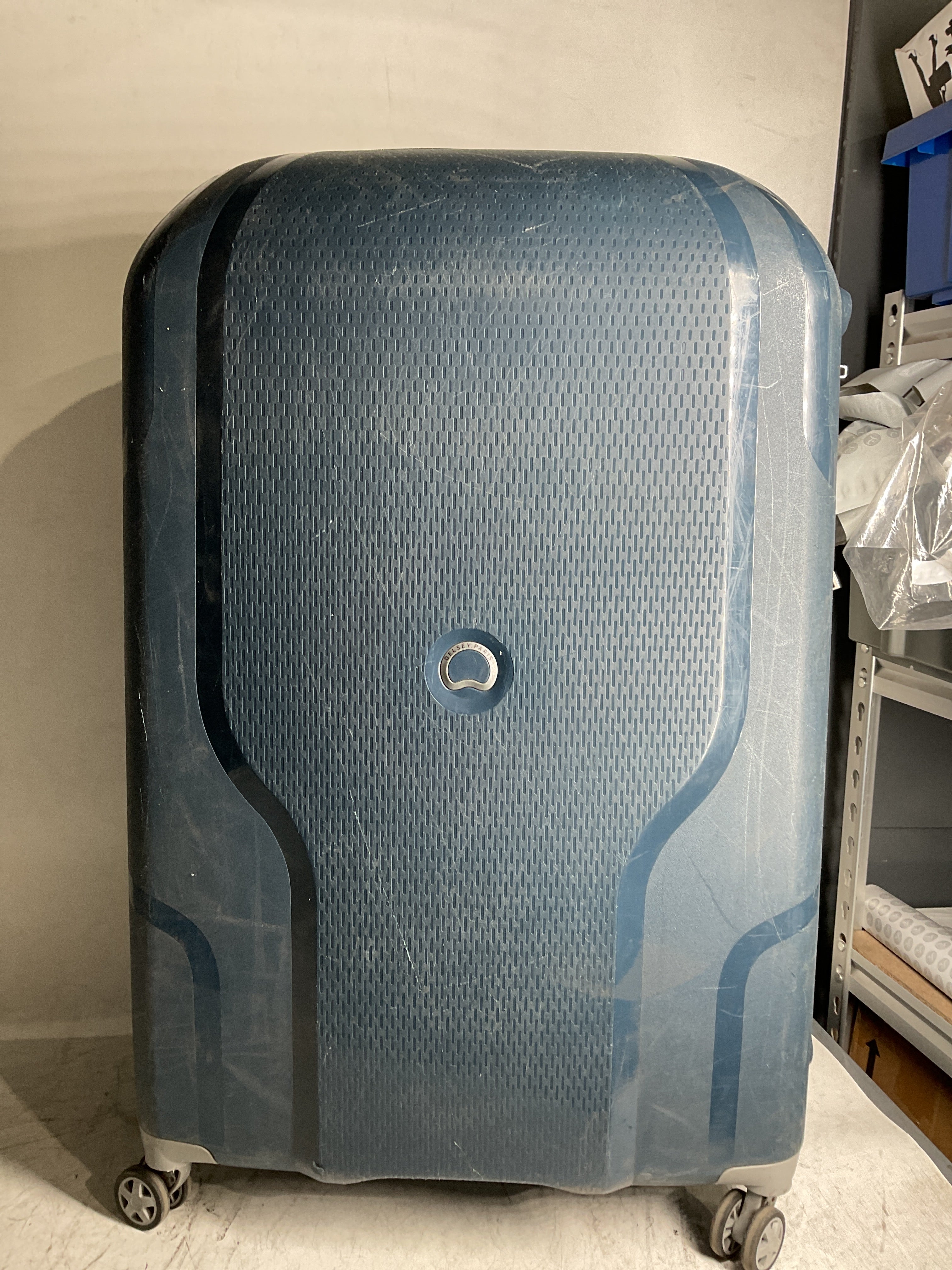 DELSEY Paris Clavel Hardside Expandable Luggage with Spinner Wheels ( BLUE JEAN , Checked-Large 30 Inch ) BLUE JEAN Checked Large 30 Inch U17