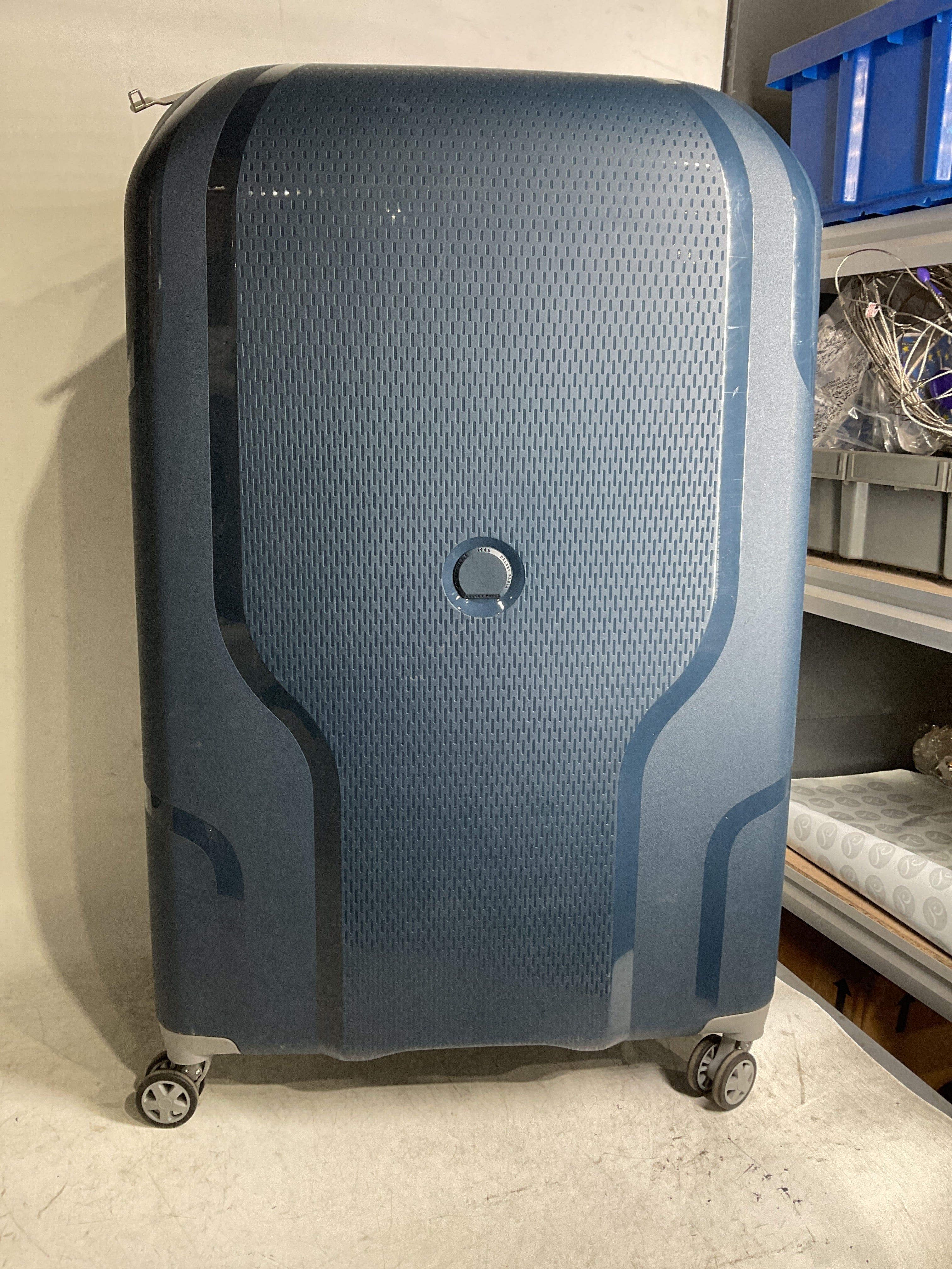 DELSEY Paris Clavel Hardside Expandable Luggage with Spinner Wheels ( BLUE JEAN , Checked-Large 30 Inch ) BLUE JEAN Checked Large 30 Inch U23