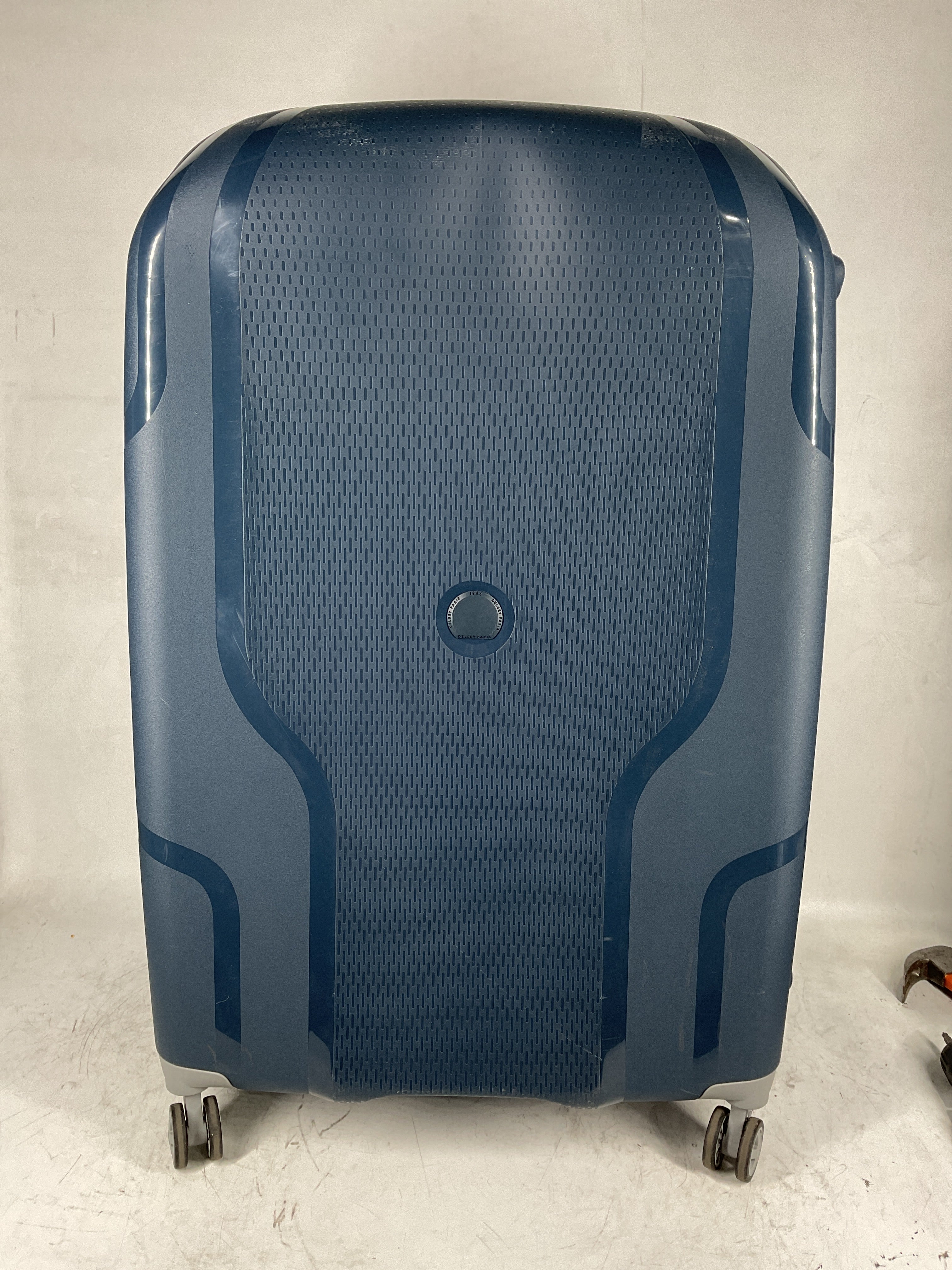 DELSEY Paris Clavel Hardside Expandable Luggage with Spinner Wheels ( BLUE JEAN , Checked-Large 30 Inch ) BLUE JEAN Checked Large 30 Inch U6