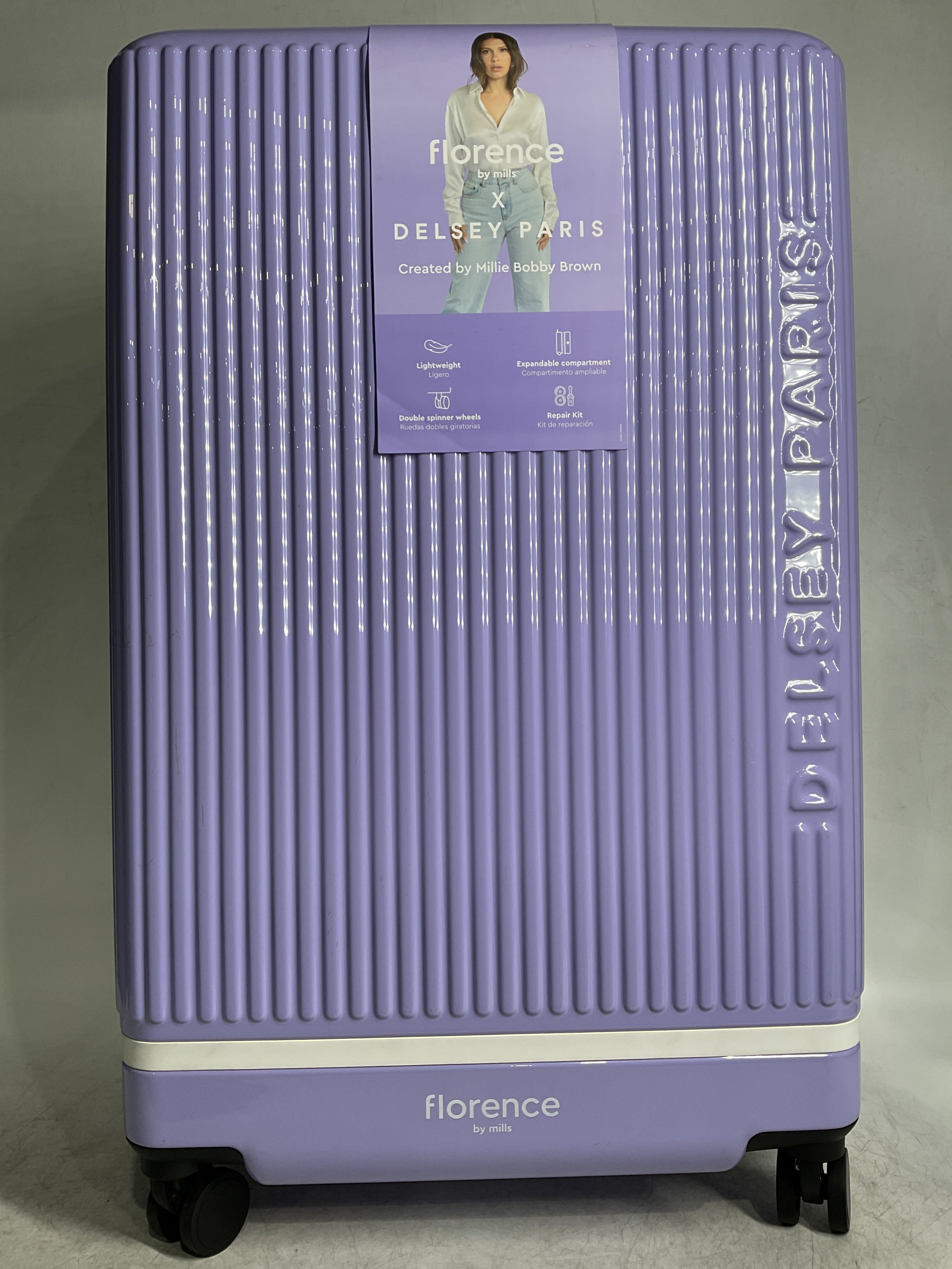 florence by mills x DELSEY PARIS Spin Me Away Expandable 29" Large Spinner Upright ( Lavender , 29" Large Spinner ) Lavender 29 Large Spinner U1