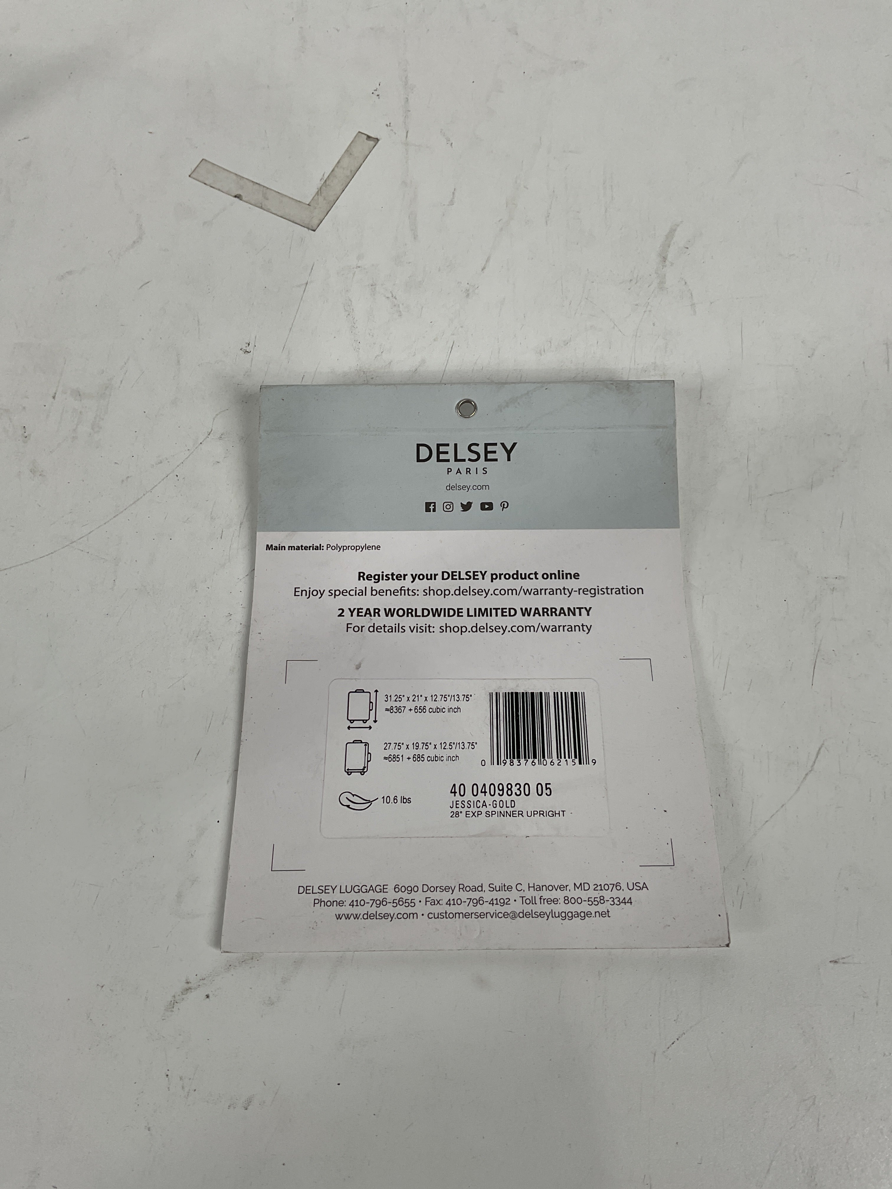 Delsey Paris Jessica Gold Large Set of 4 Wheels U44