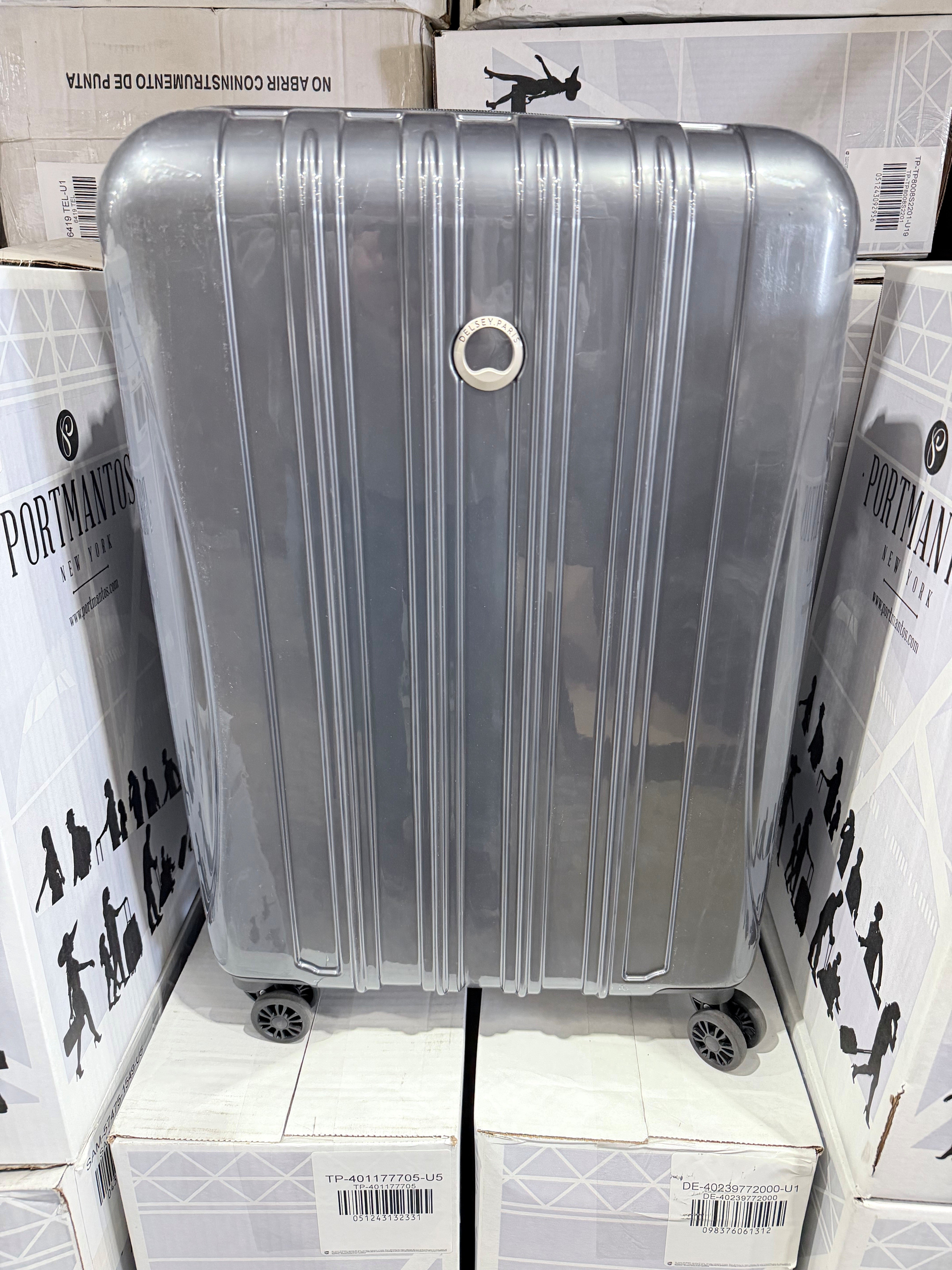 DELSEY Paris Helium Aero Hardside Expandable Luggage with Spinner Wheels Brushed Charcoal Checked Medium 25 Inch U3