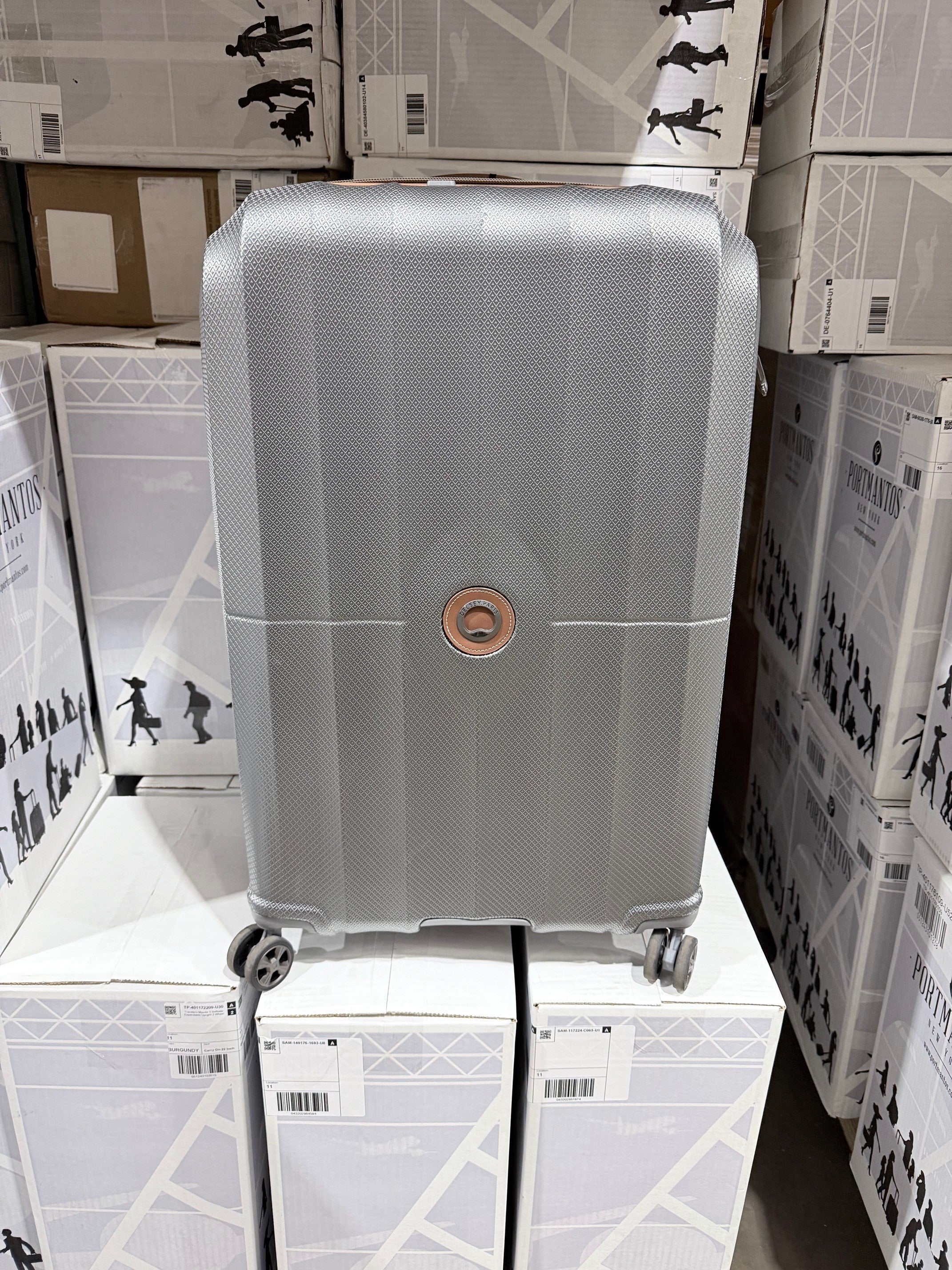 DELSEY Paris Carrousel Hardside Expandable Luggage with Spinner Wheels Graphite Checked Large 28 Inch U5