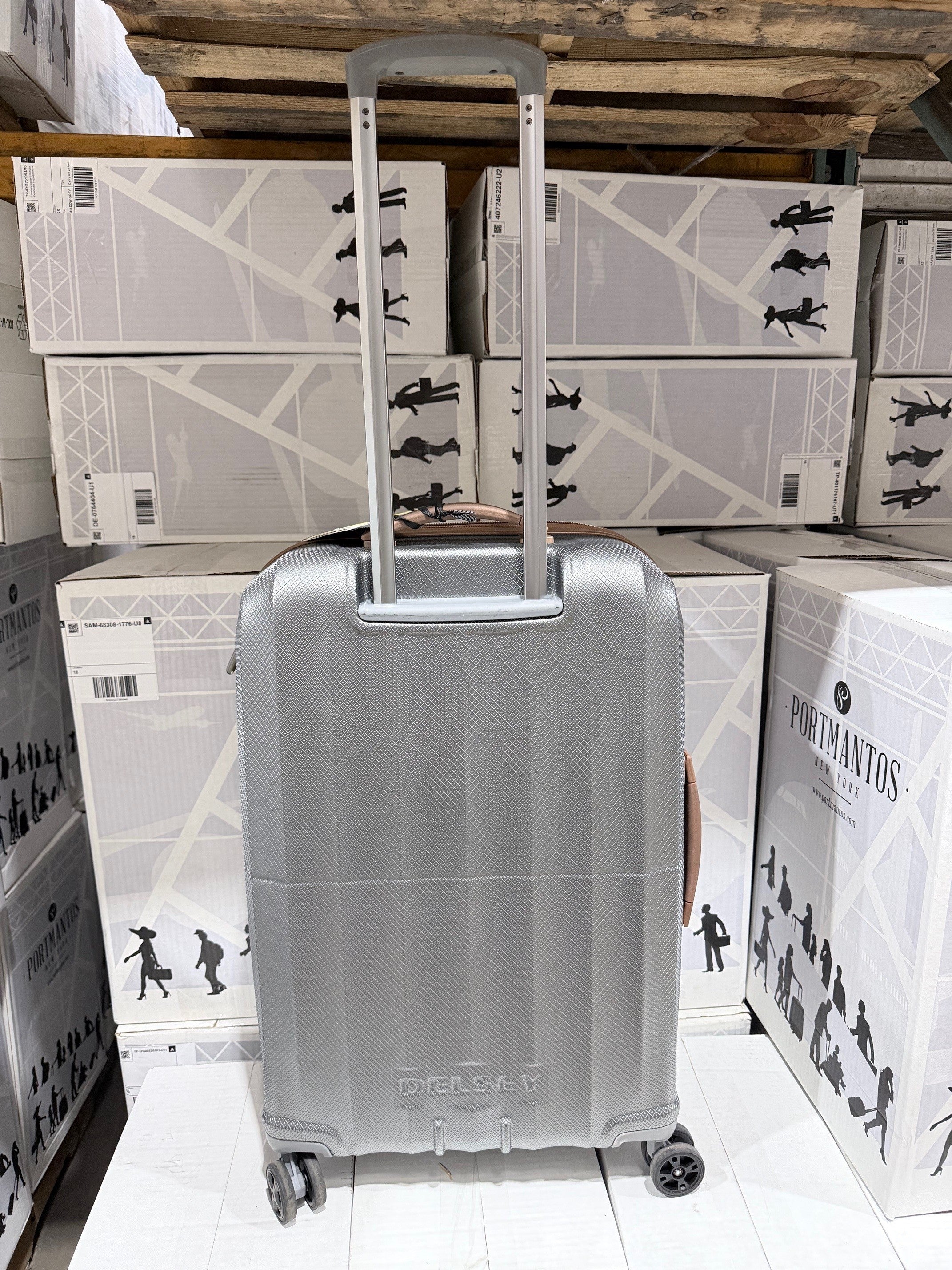 DELSEY Paris Carrousel Hardside Expandable Luggage with Spinner Wheels Graphite Checked Medium 24 Inch U2