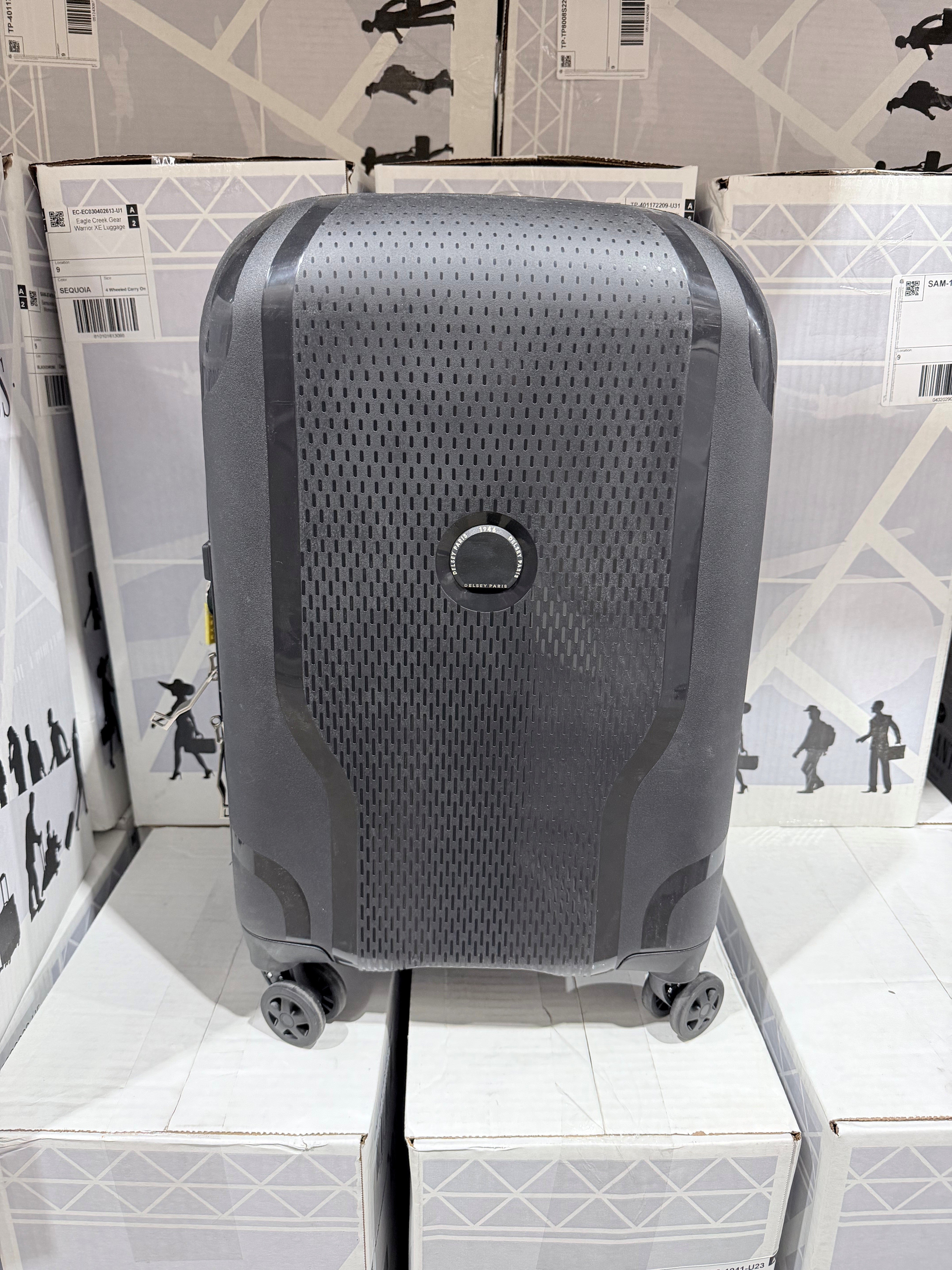DELSEY Paris Clavel Hardside Expandable Luggage with Spinner Wheels BLACK Carry On 19 Inch U3