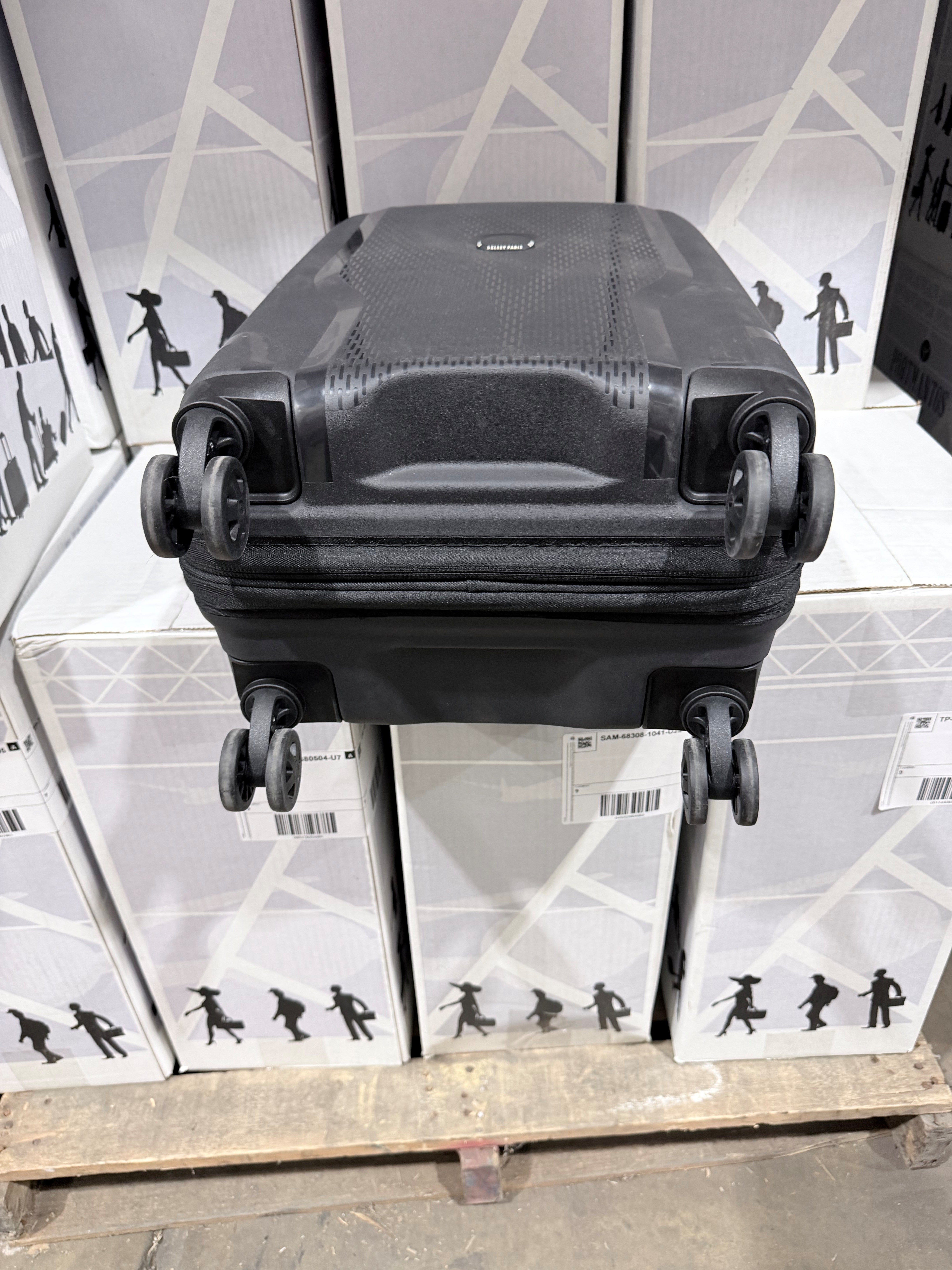 DELSEY Paris Clavel Hardside Expandable Luggage with Spinner Wheels BLACK Carry On 19 Inch U3