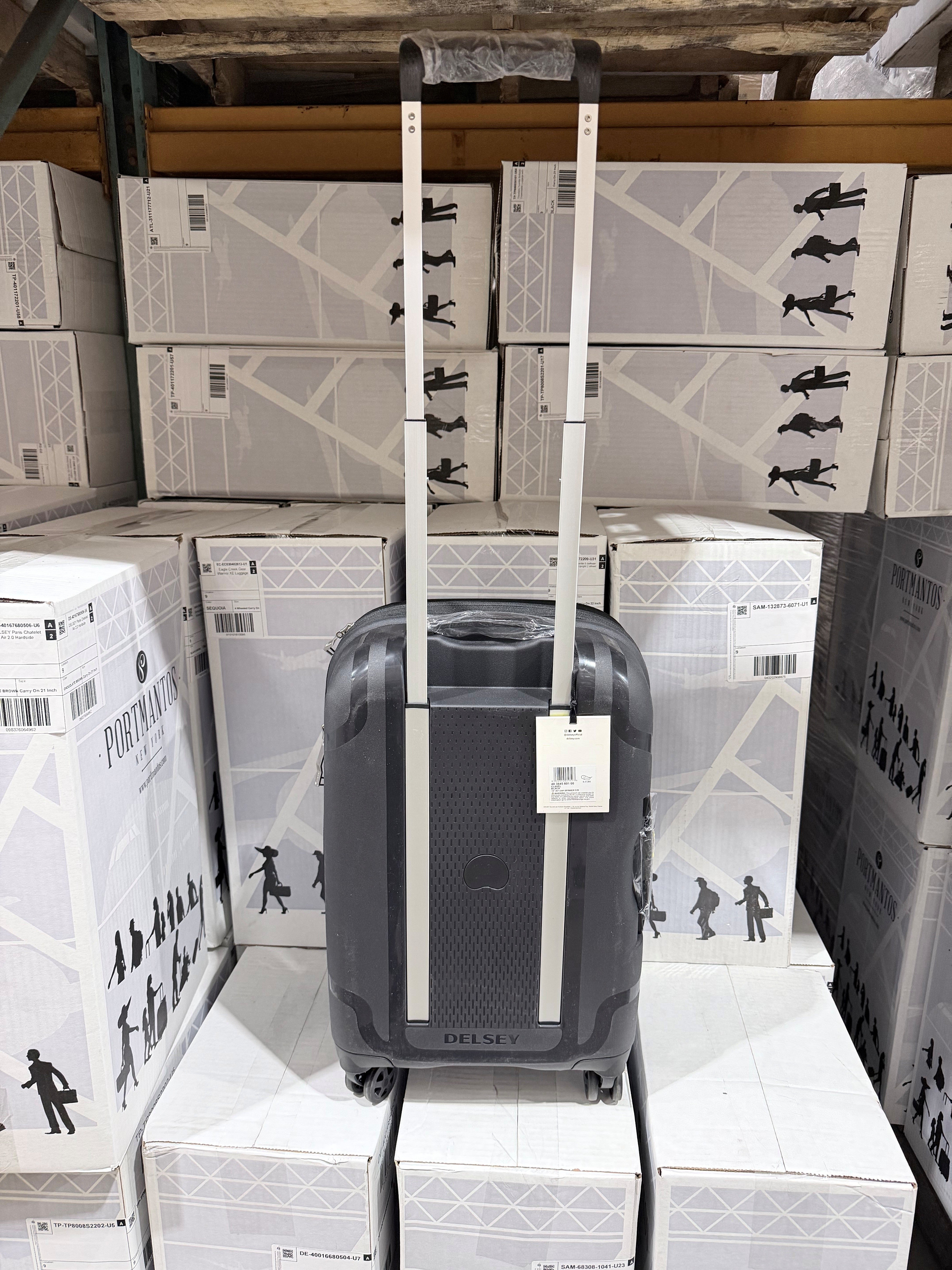 DELSEY Paris Clavel Hardside Expandable Luggage with Spinner Wheels BLACK Carry On 19 Inch U3