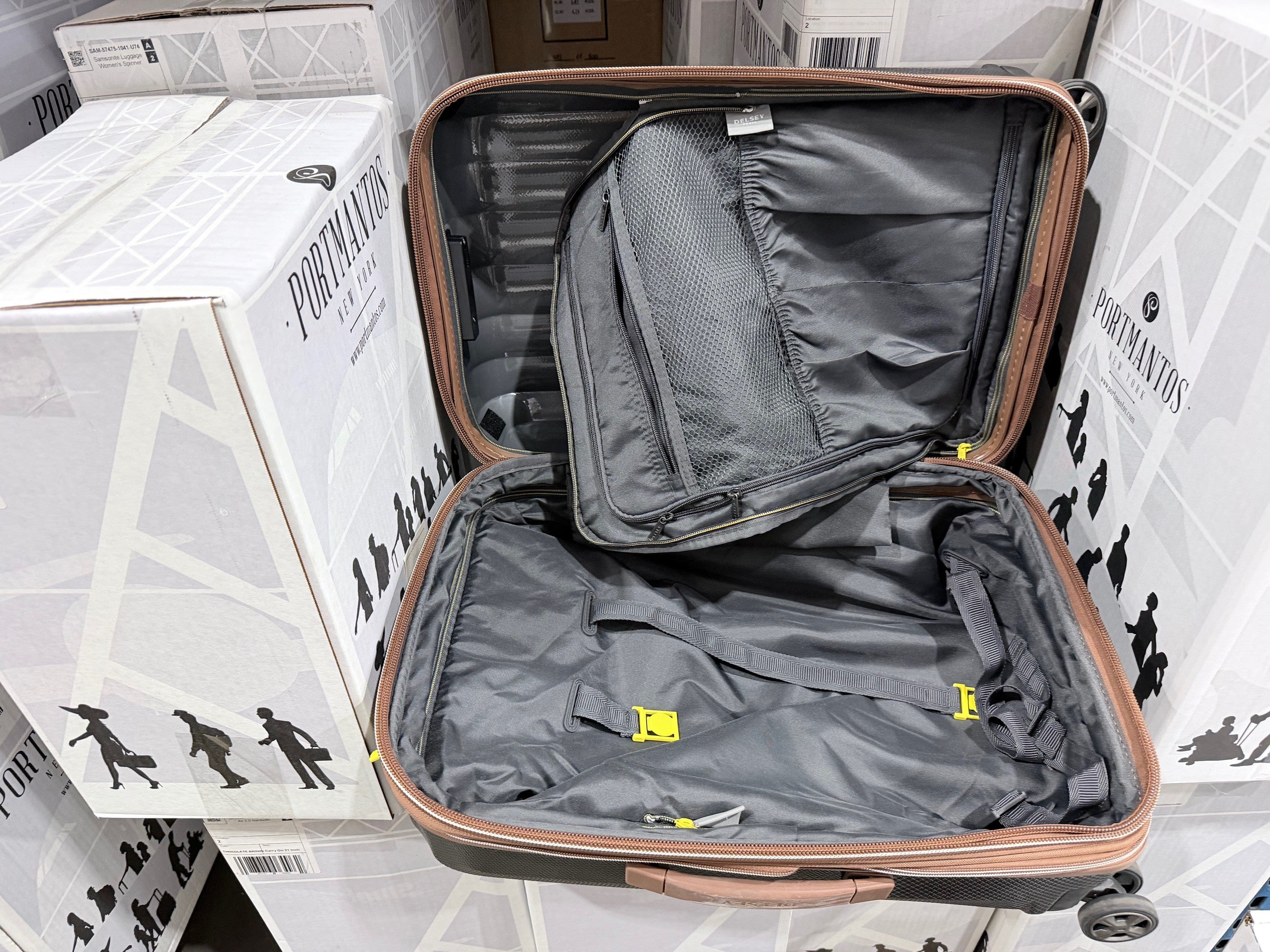 DELSEY Paris Carrousel Hardside Expandable Luggage with Spinner Wheels Black Carry On 21 Inch U6