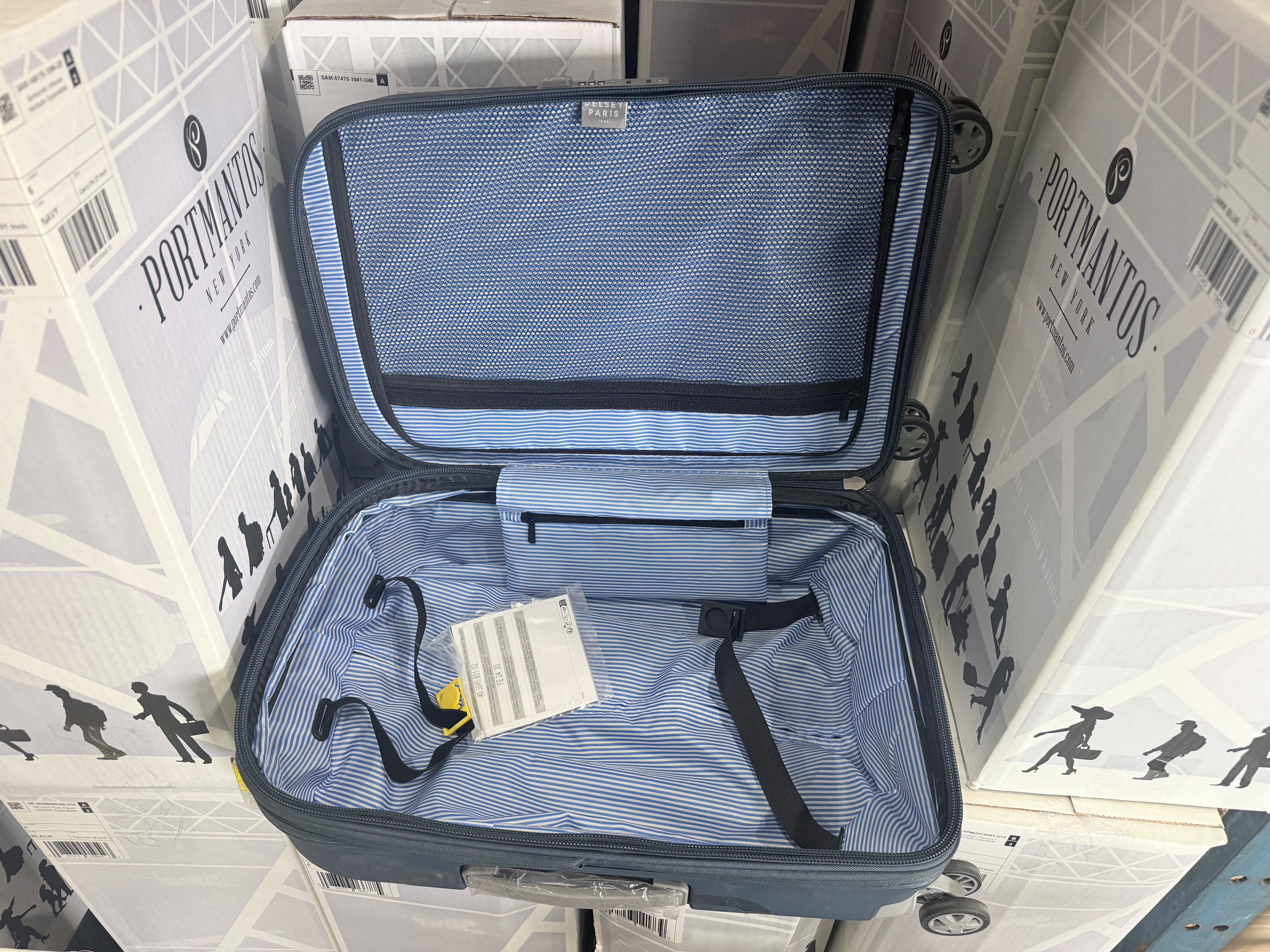 DELSEY Paris Clavel Hardside Expandable Luggage with Spinner Wheels BLUE JEAN Carry On 19 Inch U15