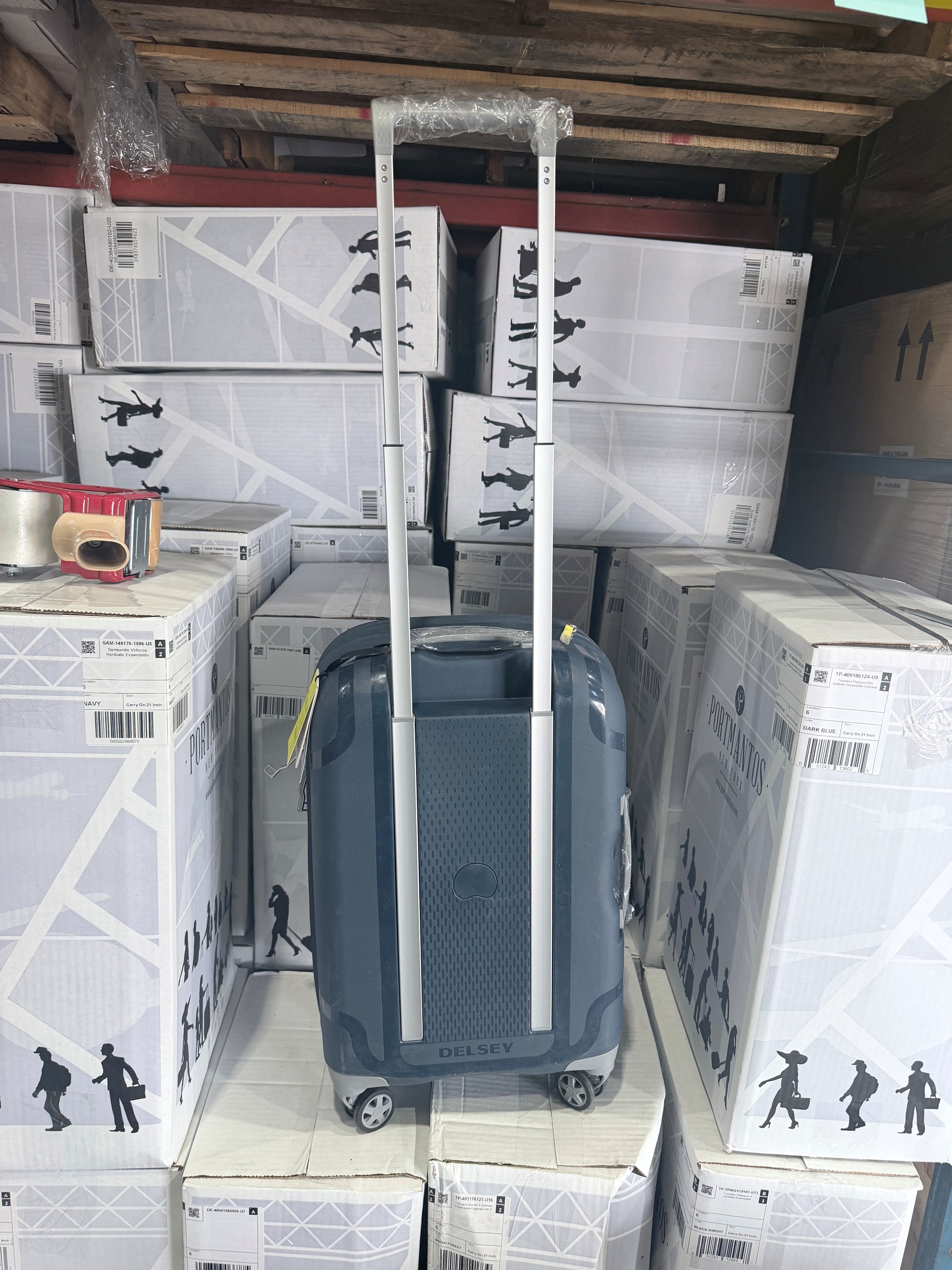DELSEY Paris Clavel Hardside Expandable Luggage with Spinner Wheels BLUE JEAN Carry On 19 Inch U15