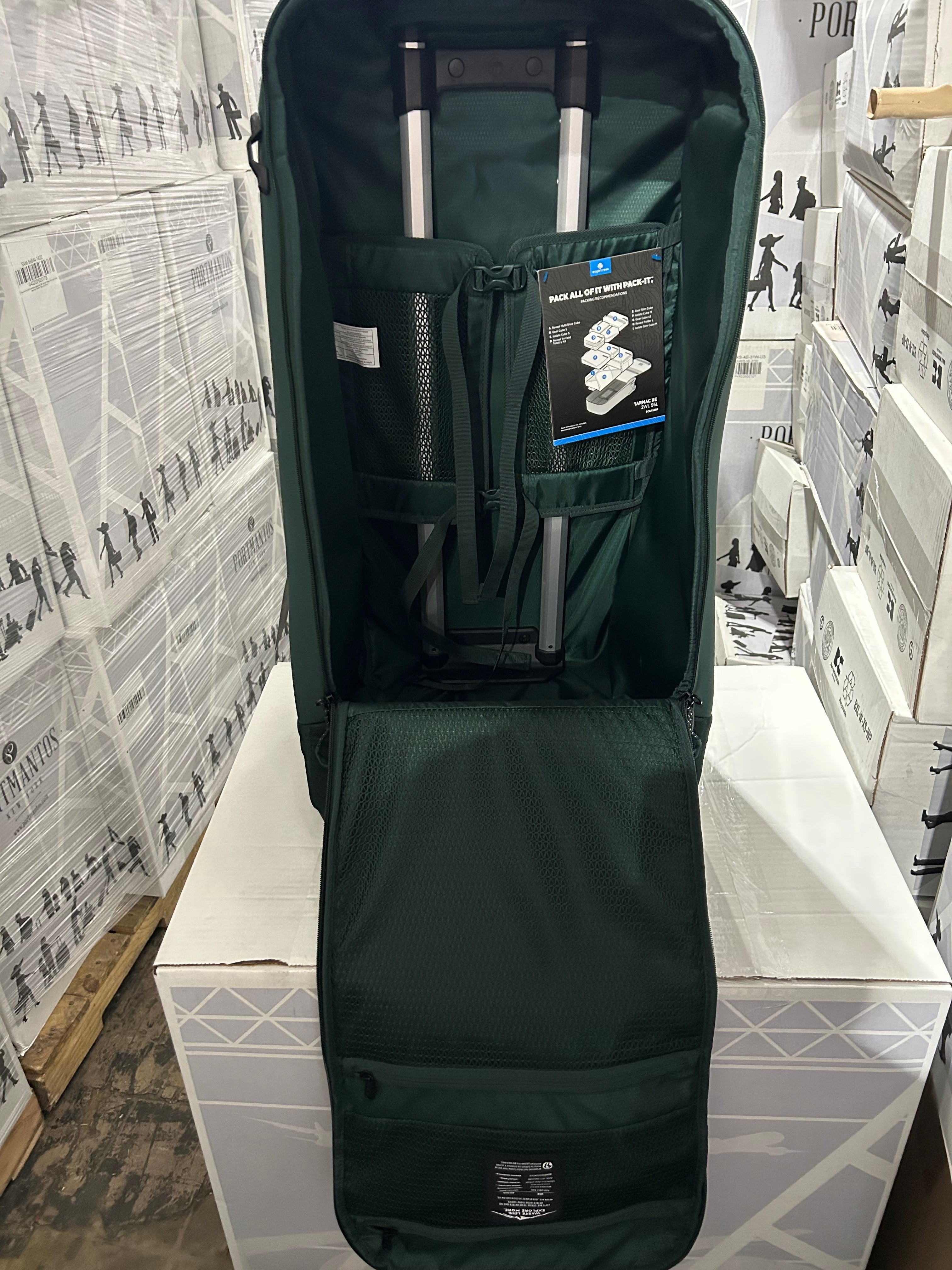 eagle creek Tarmac XE 95 L Rolling Suitcase with Wheels - 2-Wheel with Heavy-Duty Housing, Laptop Sleeve, Compression Wings, and Internal Organization, Arctic Seagreen - 95L U1