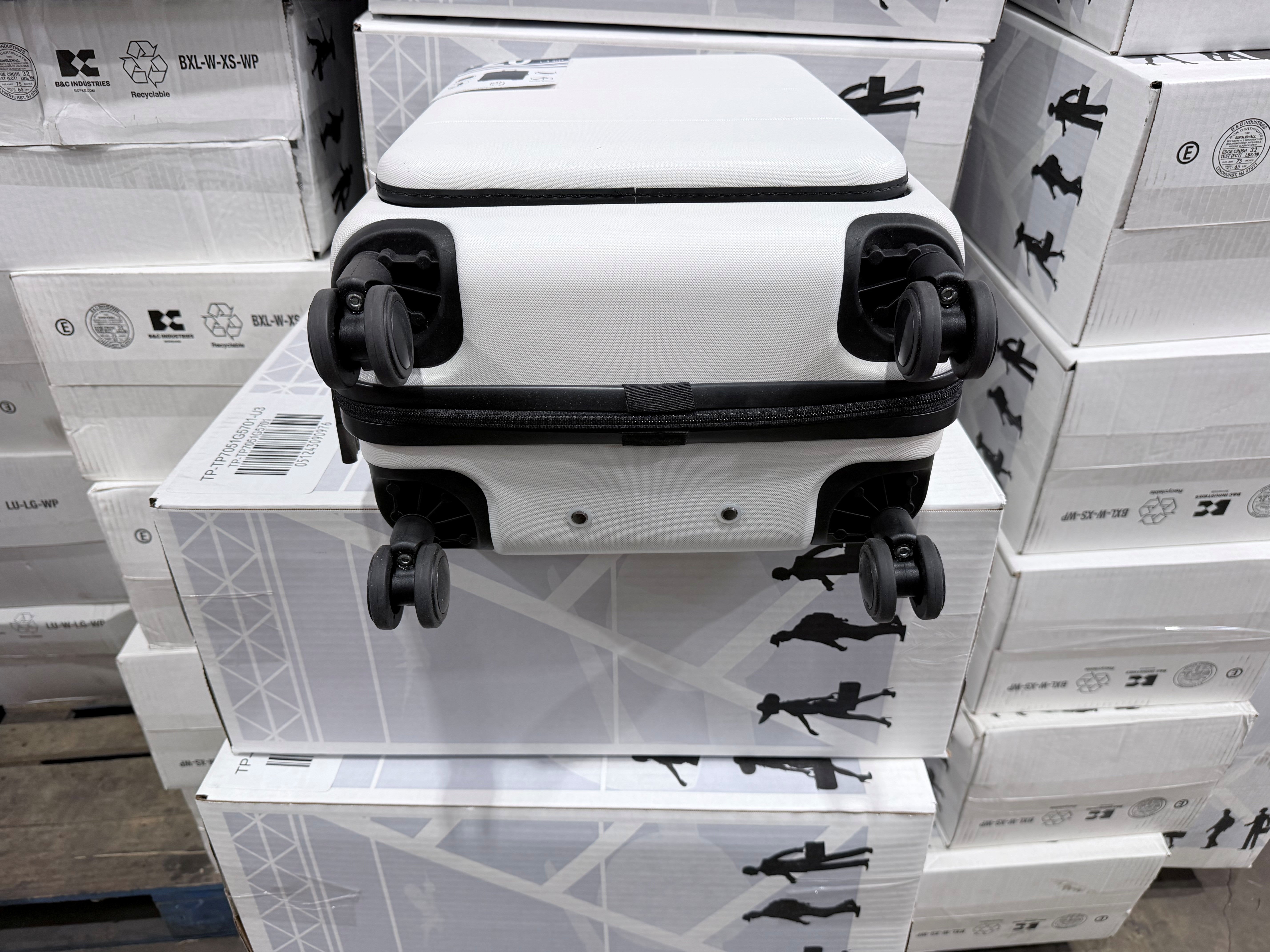 Coolife Luggage Suitcase Piece Carry On ABS+PC Spinner Trolley with pocket Compartment(White, 20in(carry on)) U1